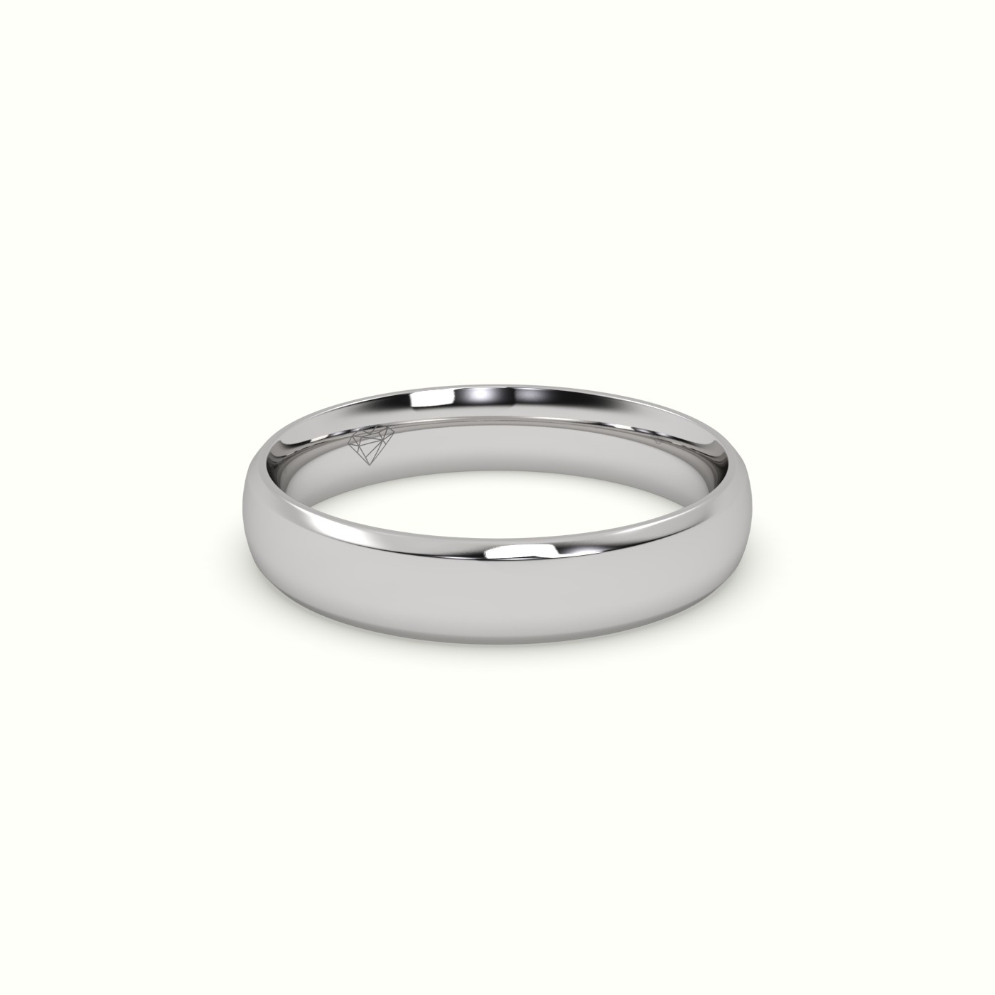 18k white gold modern court wedding band Photos & images