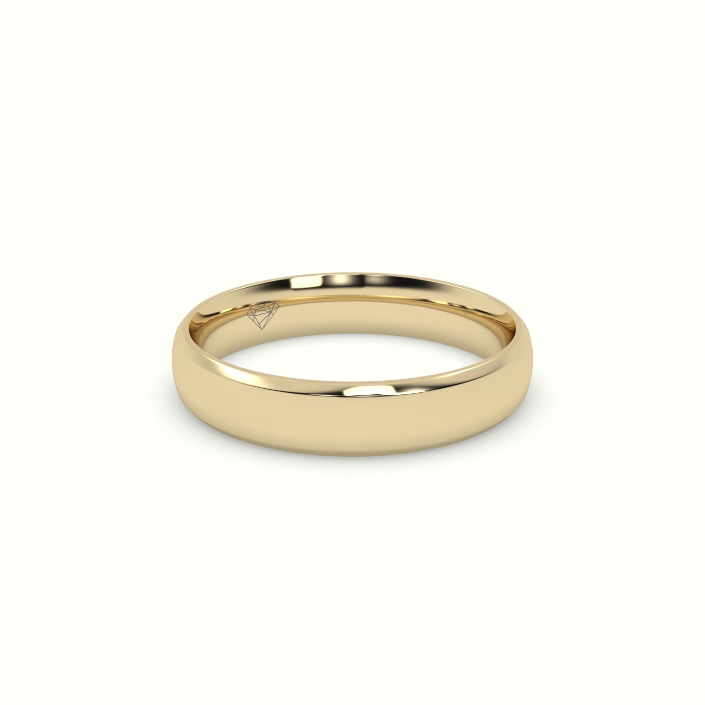 18k yellow gold modern court wedding band Photos & images