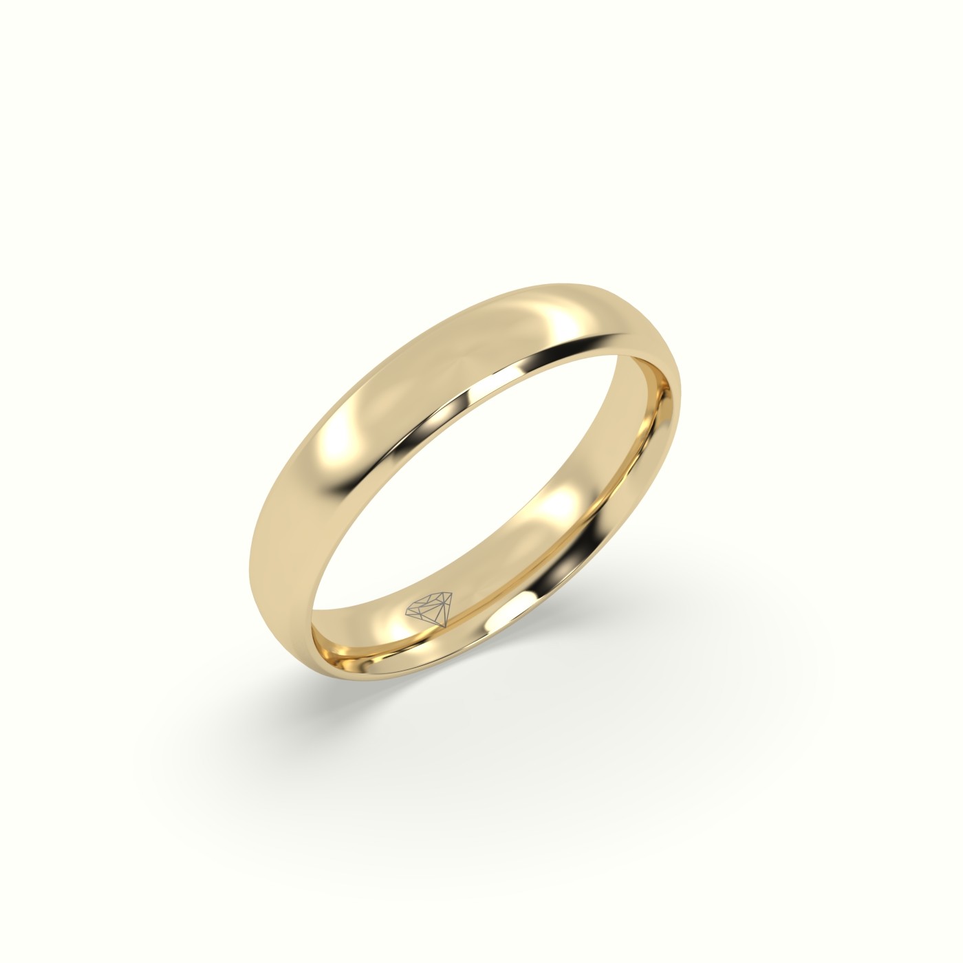 18k yellow gold modern court wedding band Photos & images