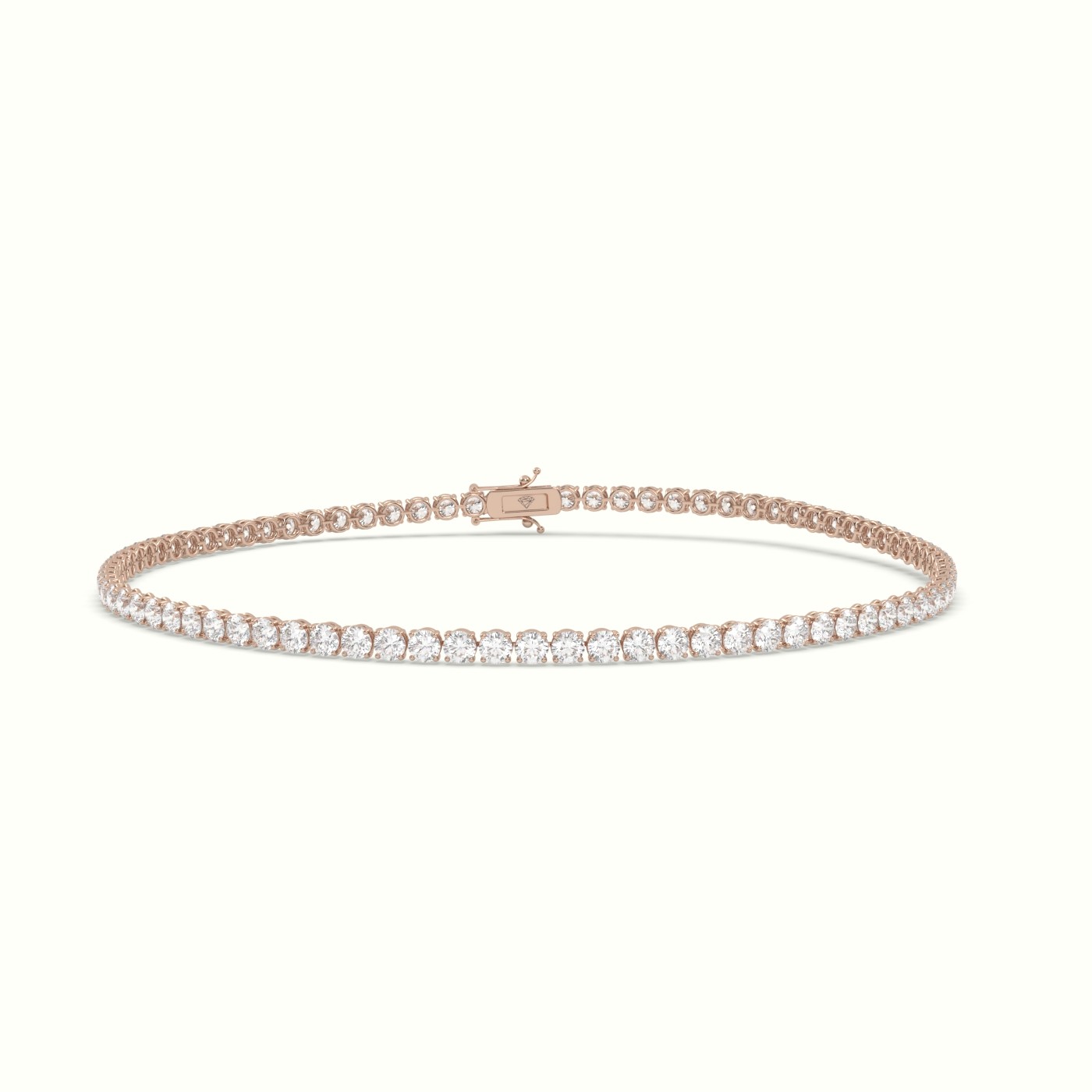 18k rose gold tennis bracelet 2.49 carat diamonds