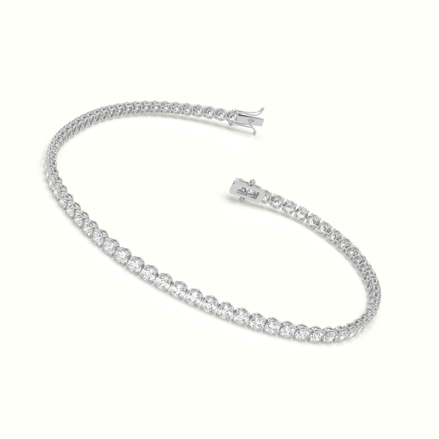 18k white gold tennis bracelet 2.96 carat diamonds Photos & images