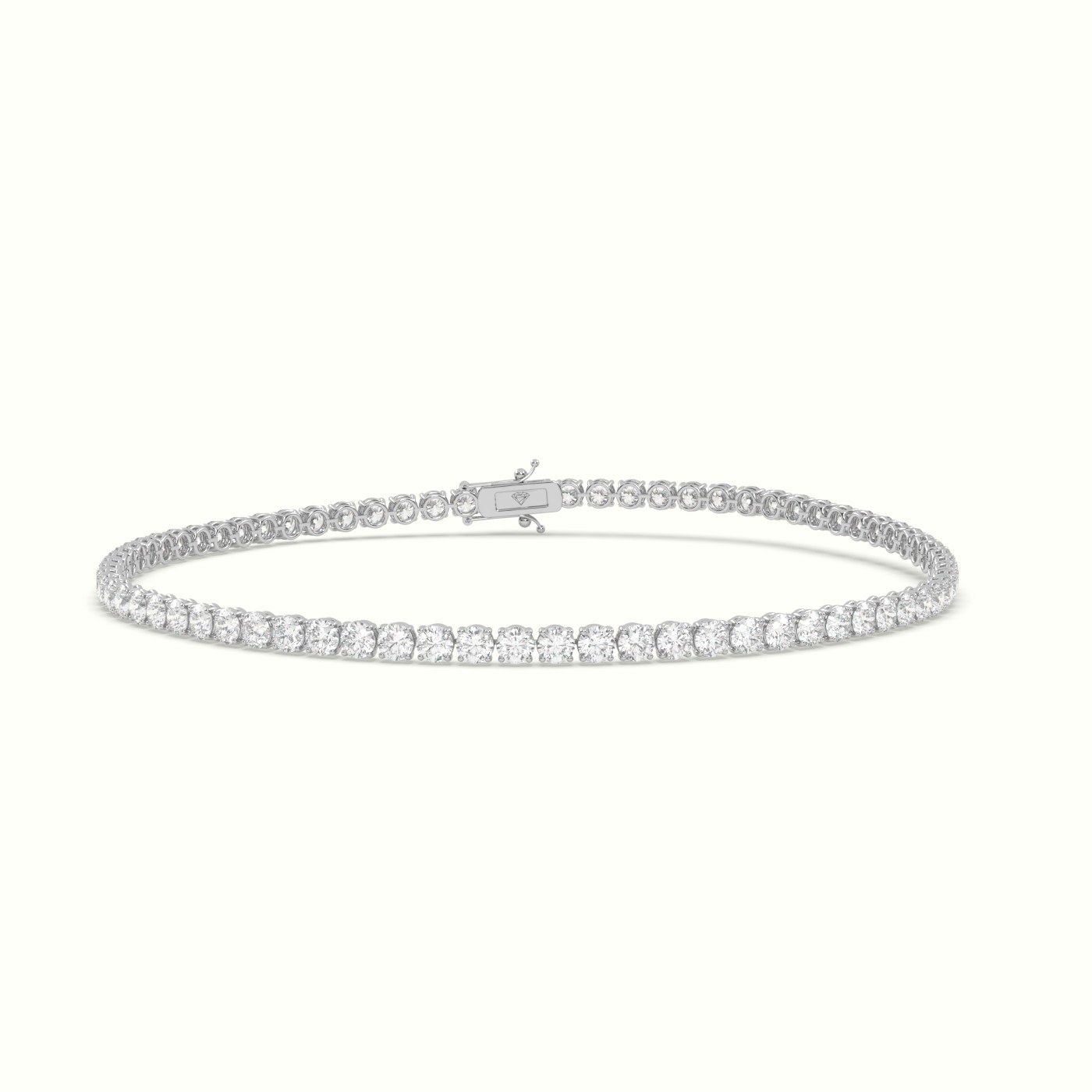 18k white gold tennis bracelet 2.96 carat diamonds