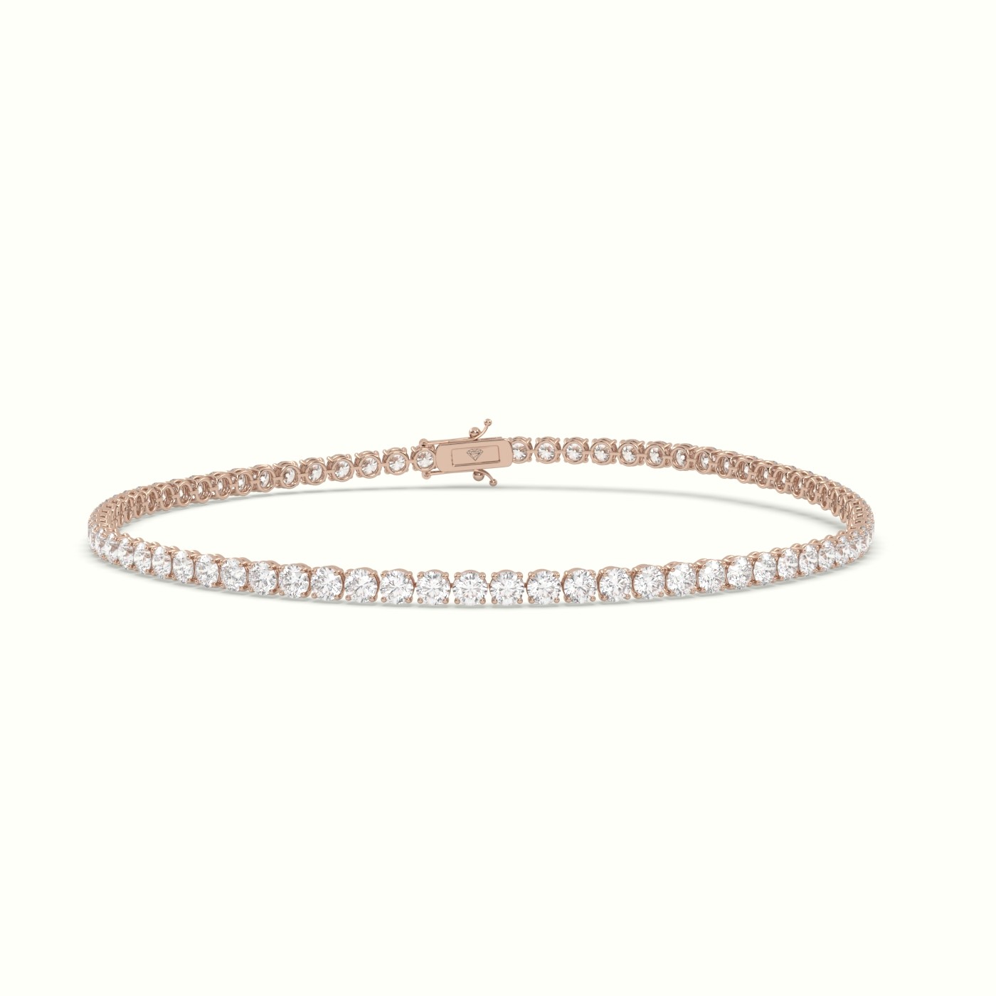 18k rose gold tennis bracelet 2.96 carat diamonds