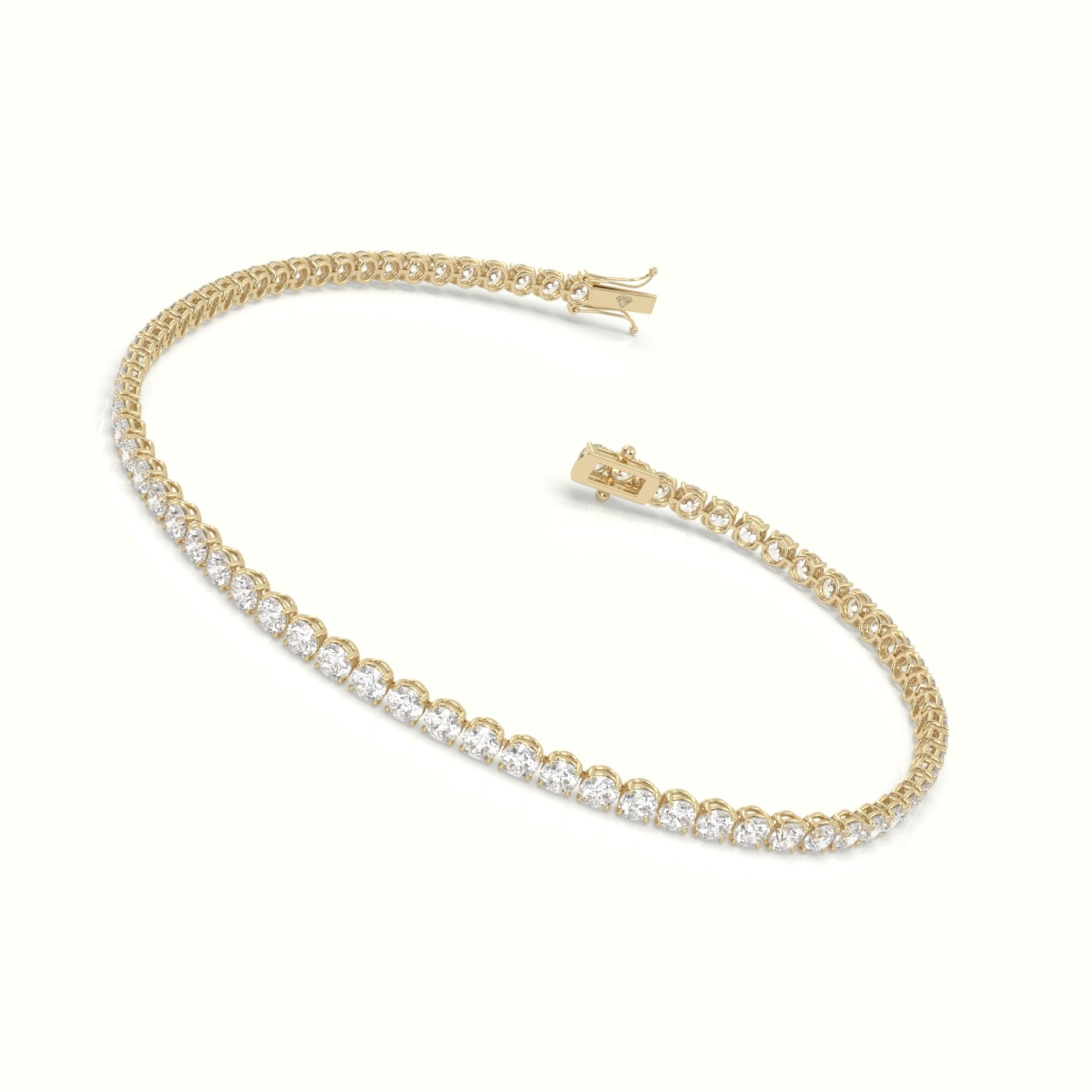 18k yellow gold tennis bracelet 2.96 carat diamonds Photos & images