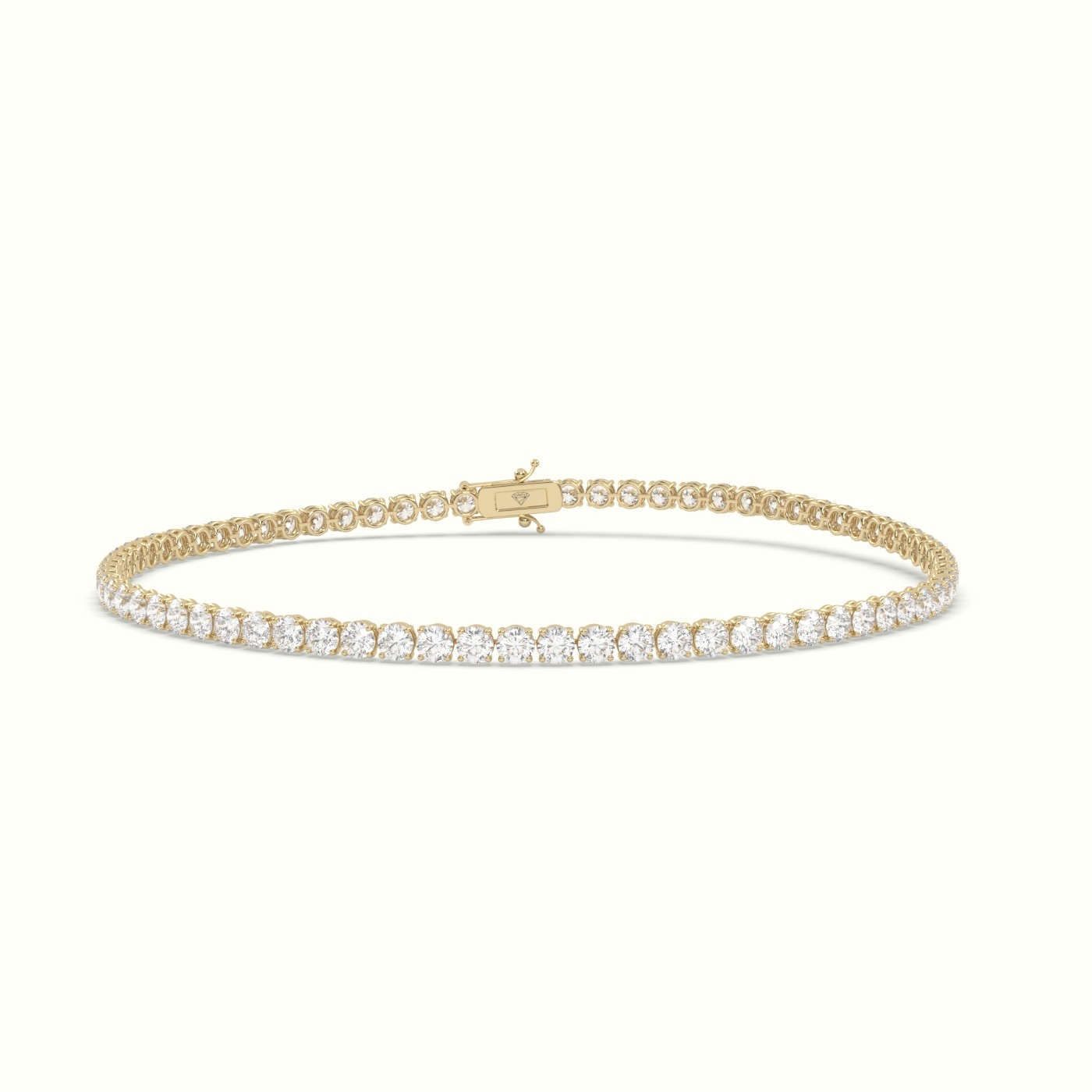 18k yellow gold tennis bracelet 2.96 carat diamonds