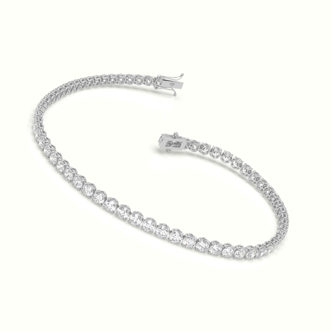 18k white gold tennis bracelet 3.96 carat diamonds Photos & images