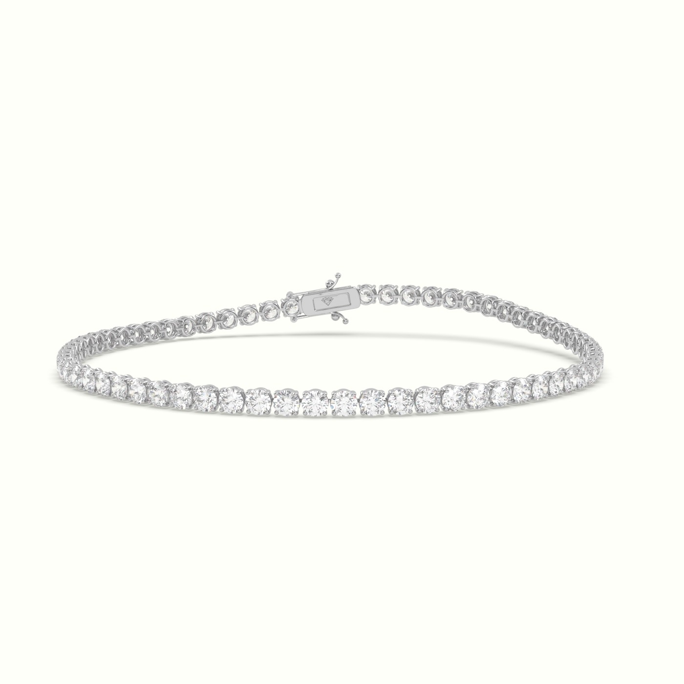 18k white gold tennis bracelet 3.96 carat diamonds