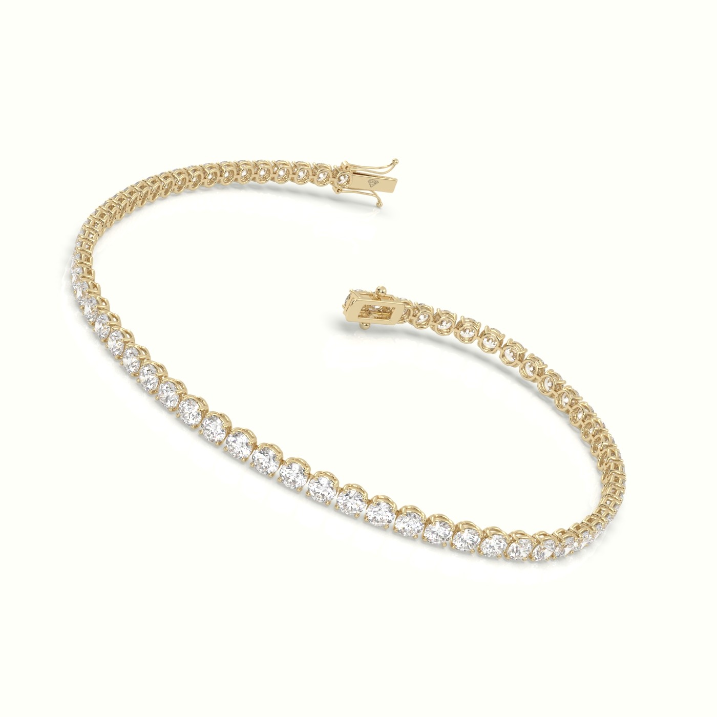 18k yellow gold tennis bracelet 3.96 carat diamonds Photos & images