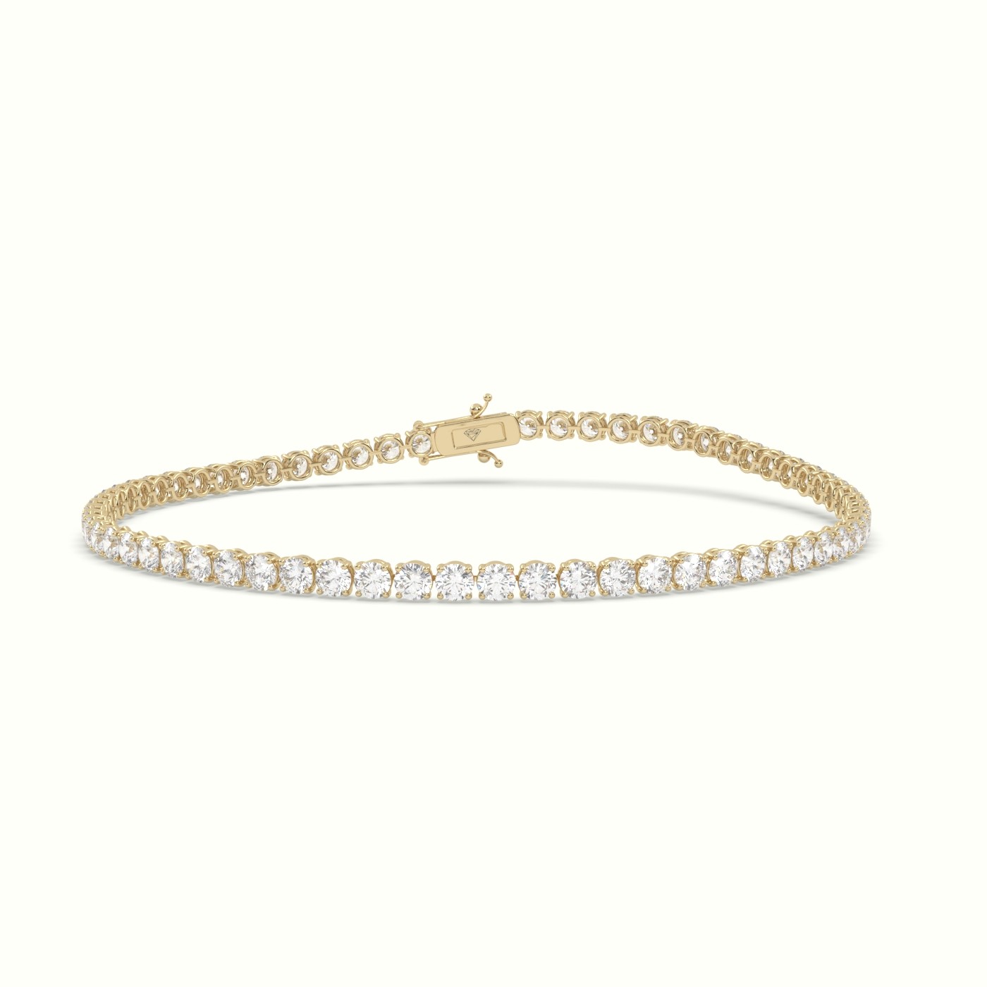 18k yellow gold tennis bracelet 3.96 carat diamonds