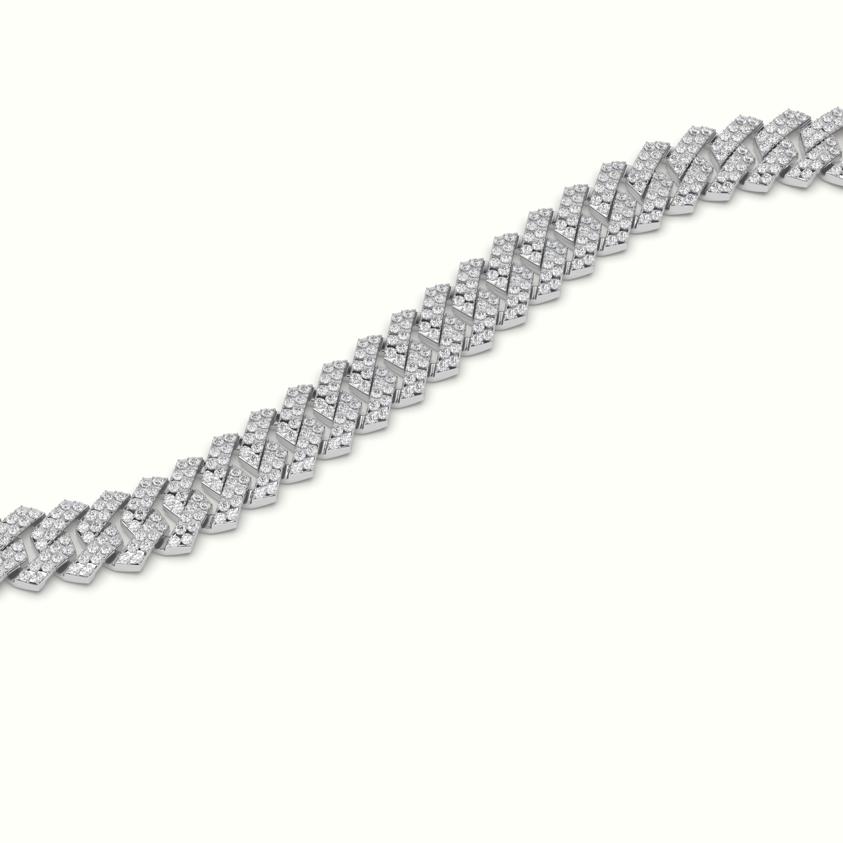 18k white gold  8mm diamond cuban link bracelet Photos & images