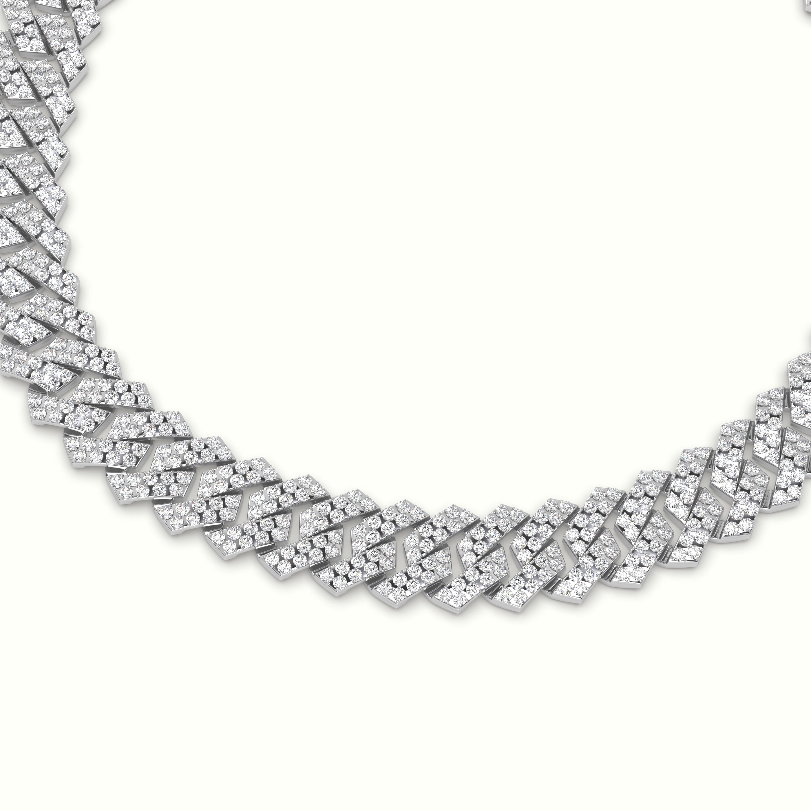 18k white gold  8mm diamond cuban link bracelet Photos & images