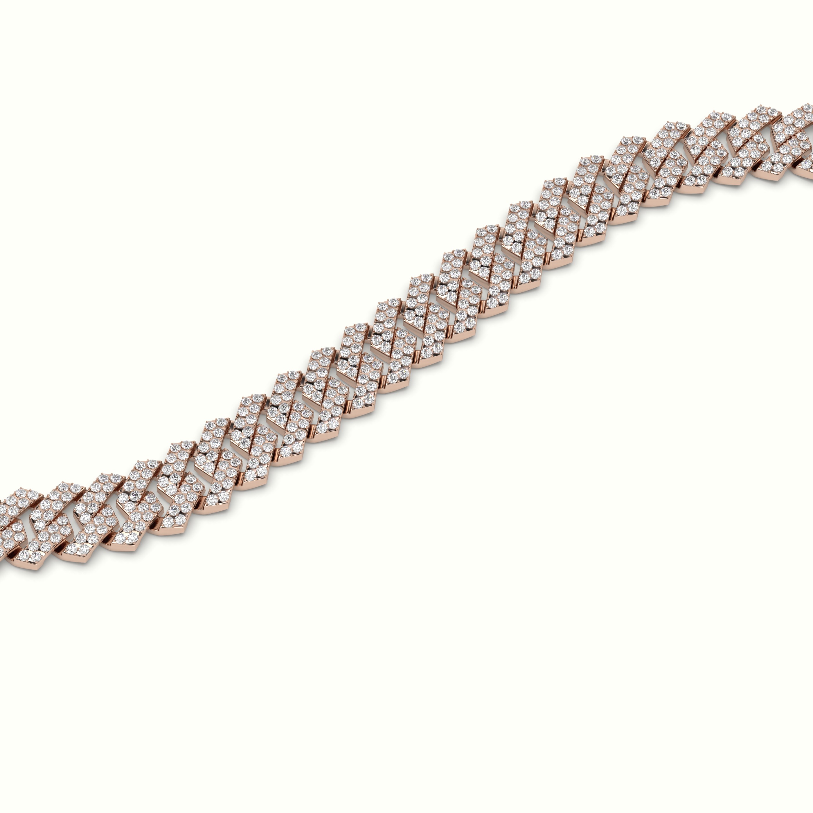 18k rose gold  8mm diamond cuban link bracelet Photos & images