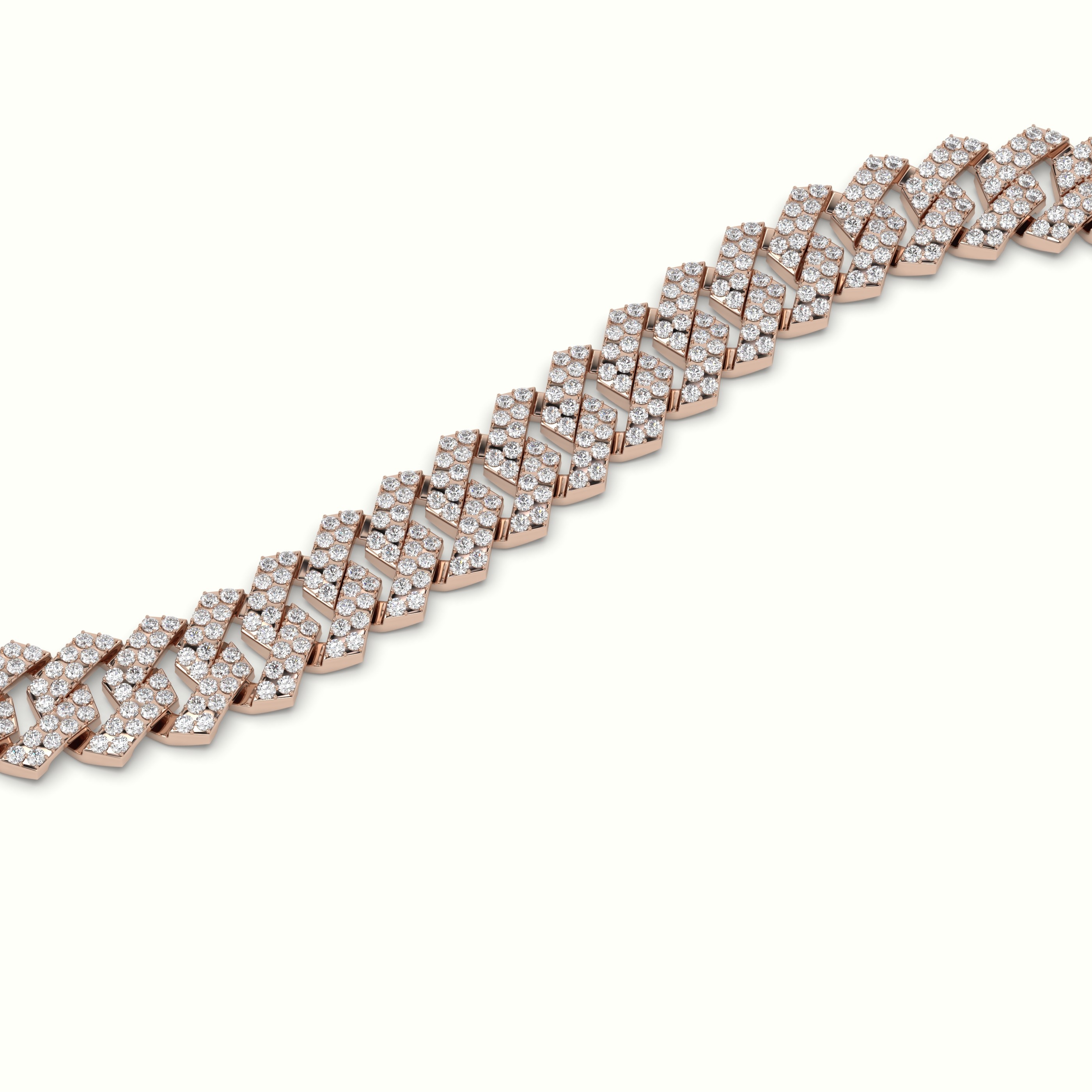 18k rose gold 10mm diamond cuban link bracelet Photos & images