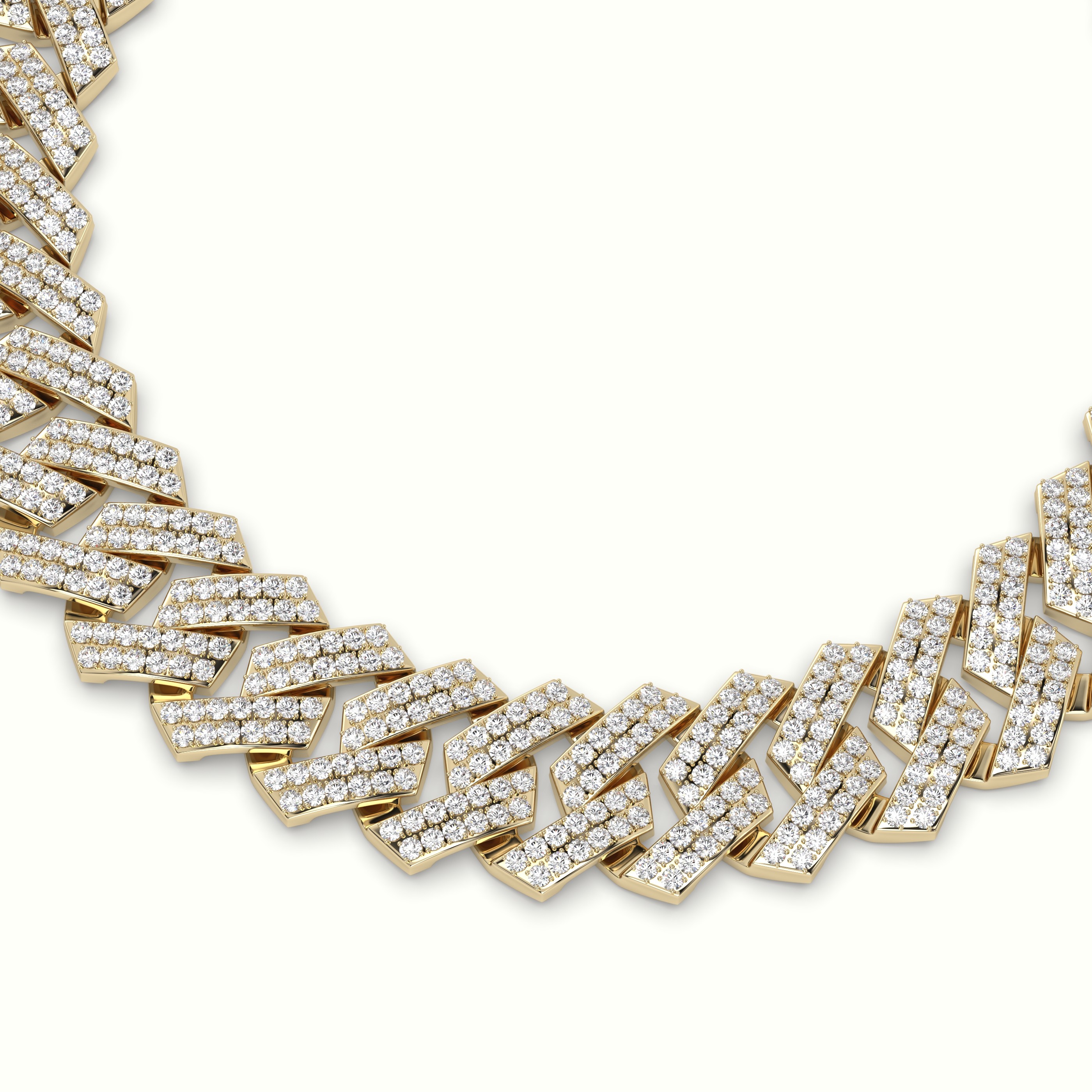 18k yellow gold 12mm diamond cuban link bracelet Photos & images