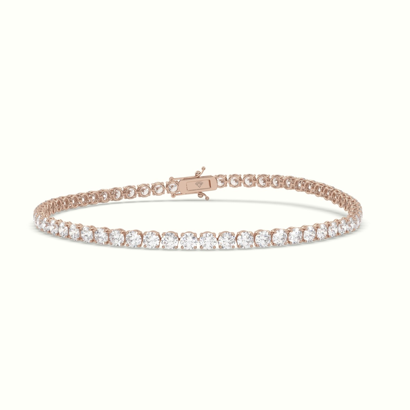 18k rose gold  tennis bracelet 4.80 carat diamonds