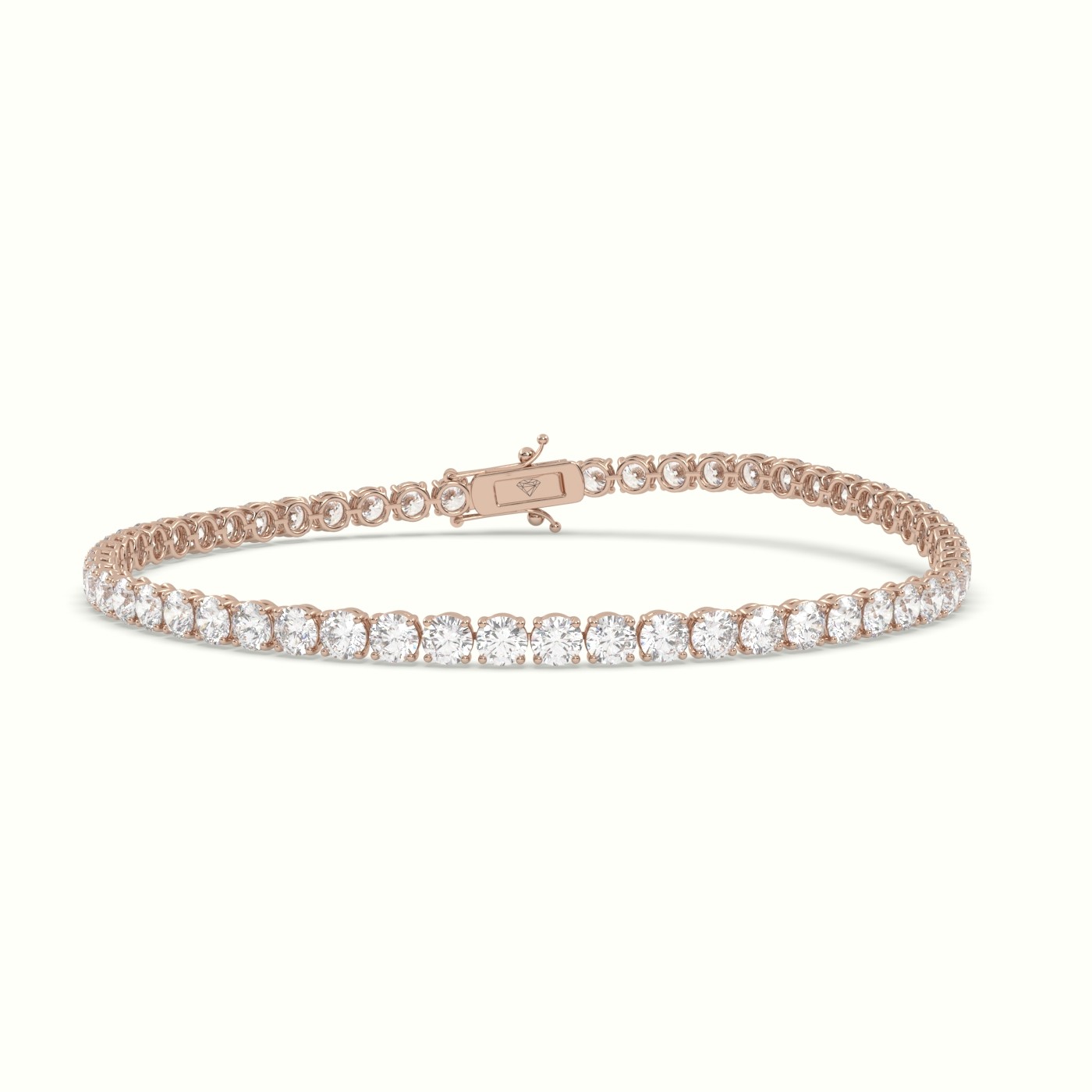 18k rose gold  tennis bracelet 5.60 carat diamonds