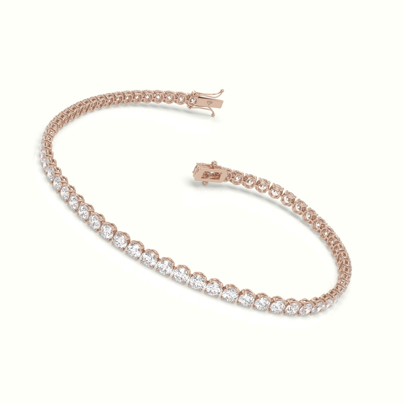 18k rose gold  labgrown diamond italian tennis bracelet 3.96 carat diamonds Photos & images