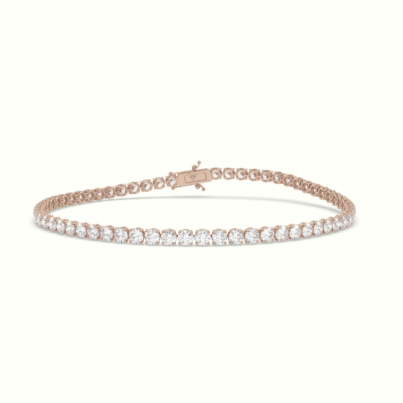 18k rose gold  labgrown diamond italian tennis bracelet 3.96 carat diamonds