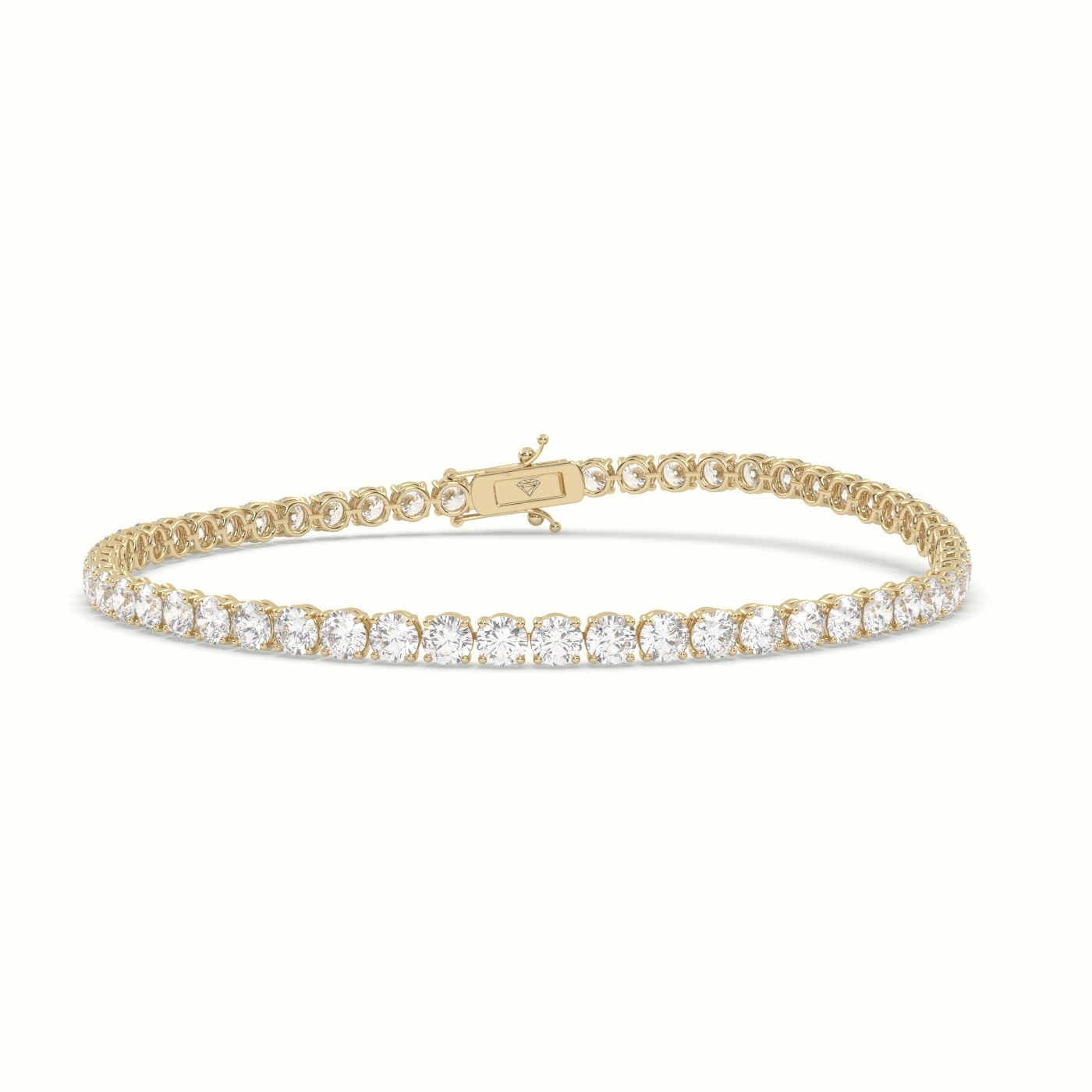 18k yellow gold  labgrown diamond italian tennis bracelet 5.60 carat diamonds