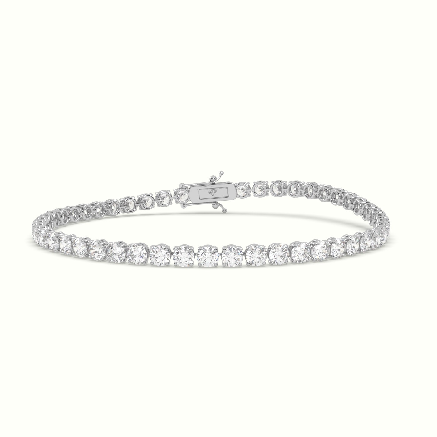 18k white gold  labgrown diamond italian tennis bracelet 6.12 carat diamonds