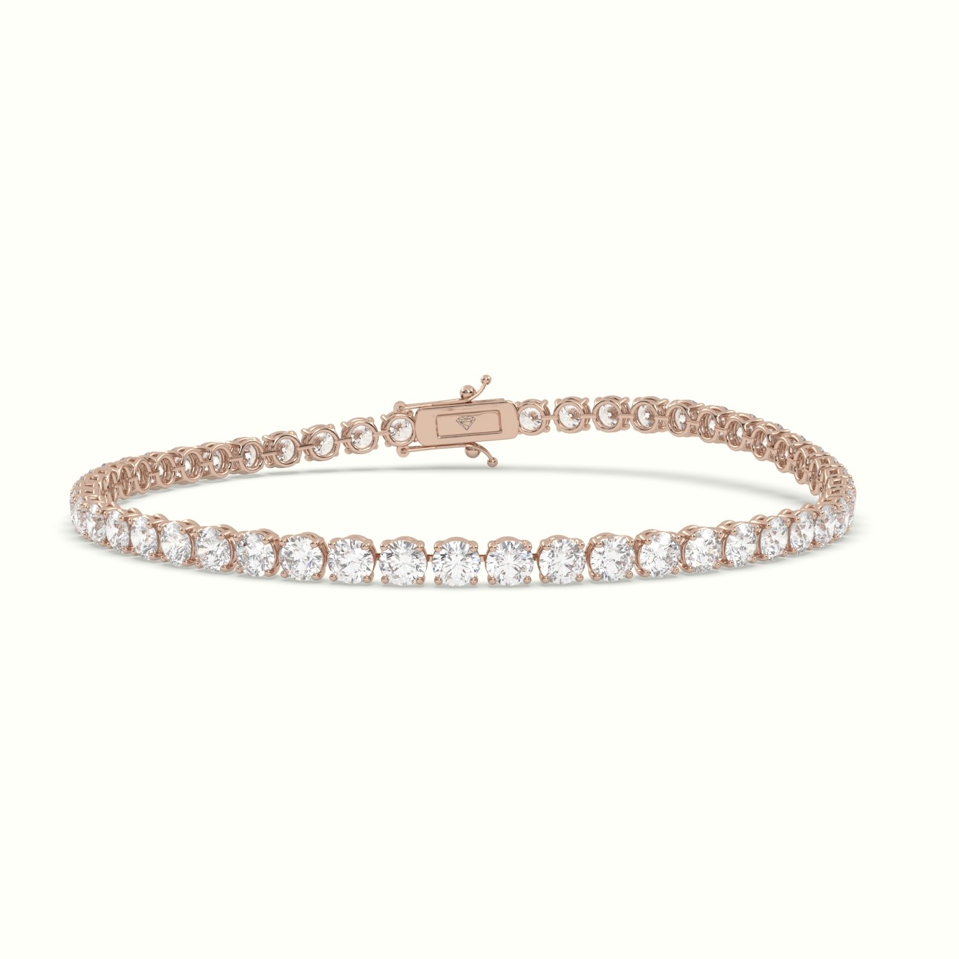 18k rose gold  labgrown diamond italian tennis bracelet 6.12 carat diamonds