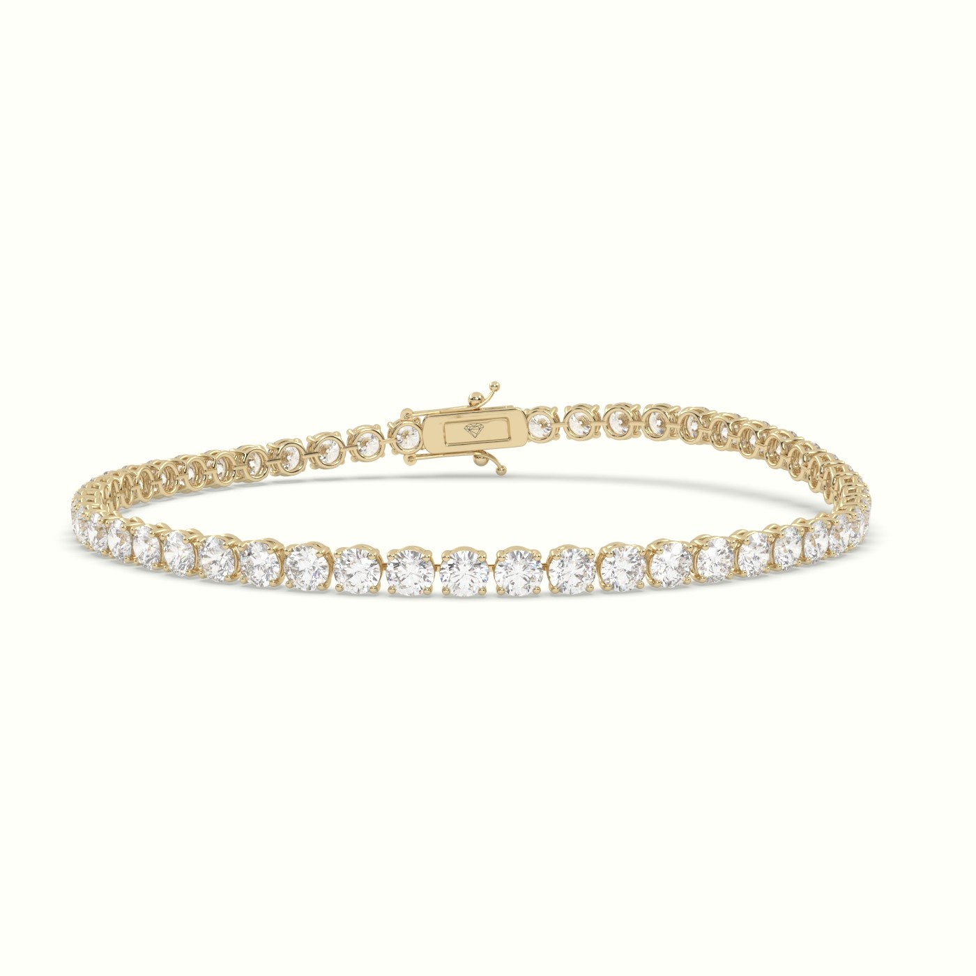 18k yellow gold  labgrown diamond italian tennis bracelet 6.12 carat diamonds