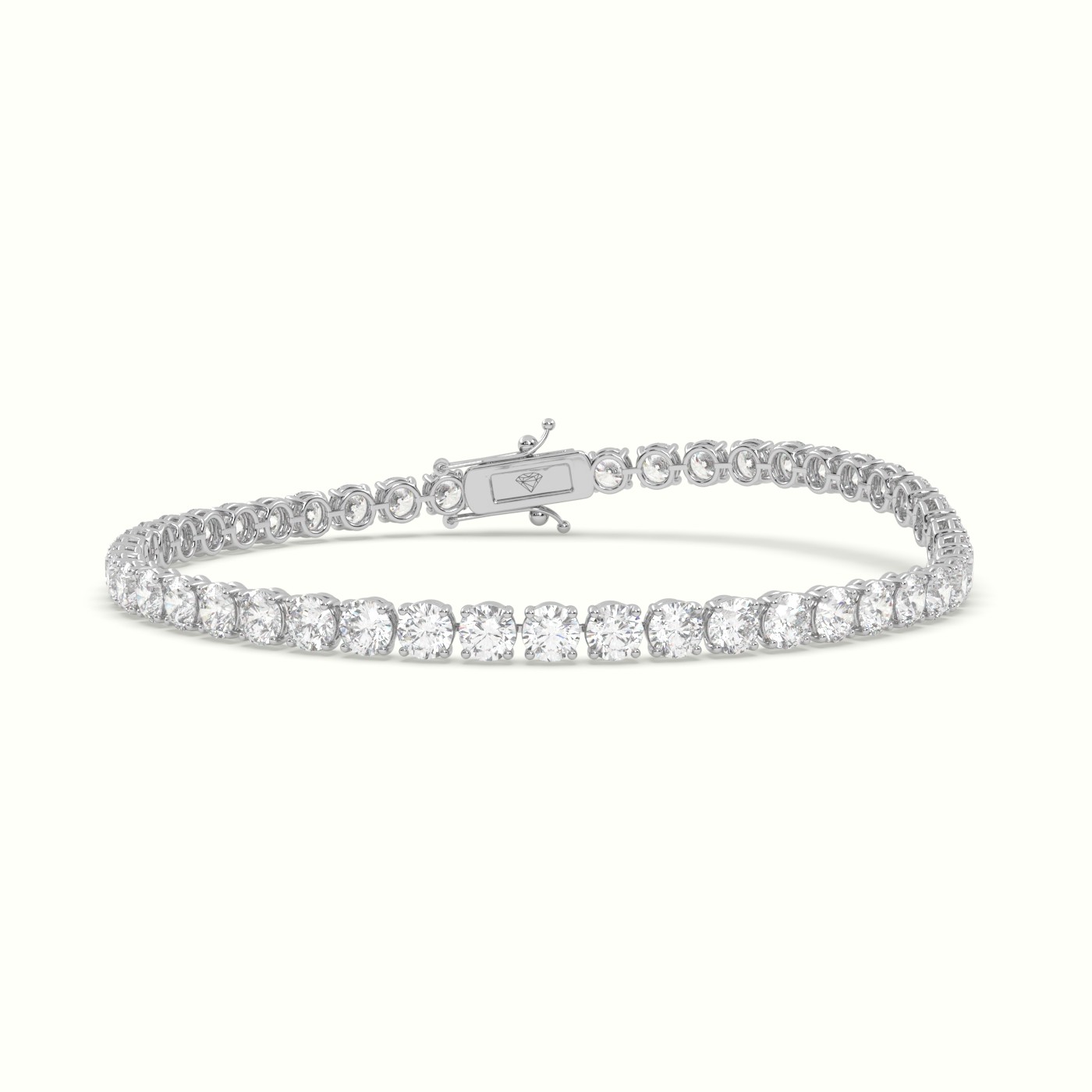 18k white gold labgrown diamond italian tennis bracelet 7.05 carat diamonds