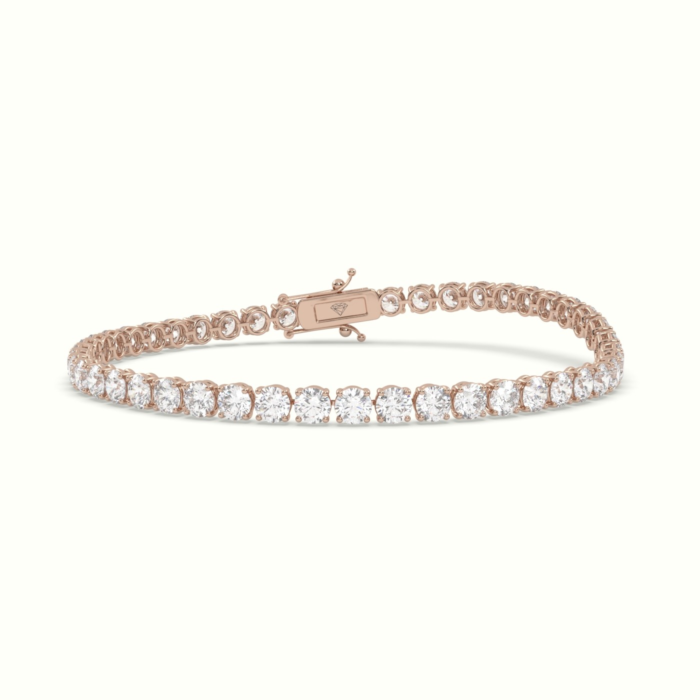 18k rose gold  labgrown diamond italian tennis bracelet 7.05 carat diamonds