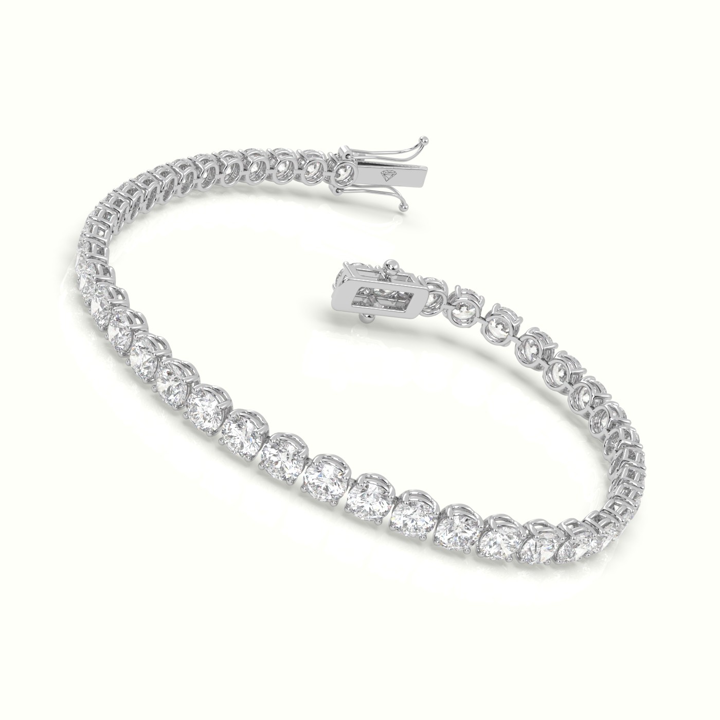 18k white gold  labgrown diamond italian tennis bracelet 8.80 carat diamonds Photos & images