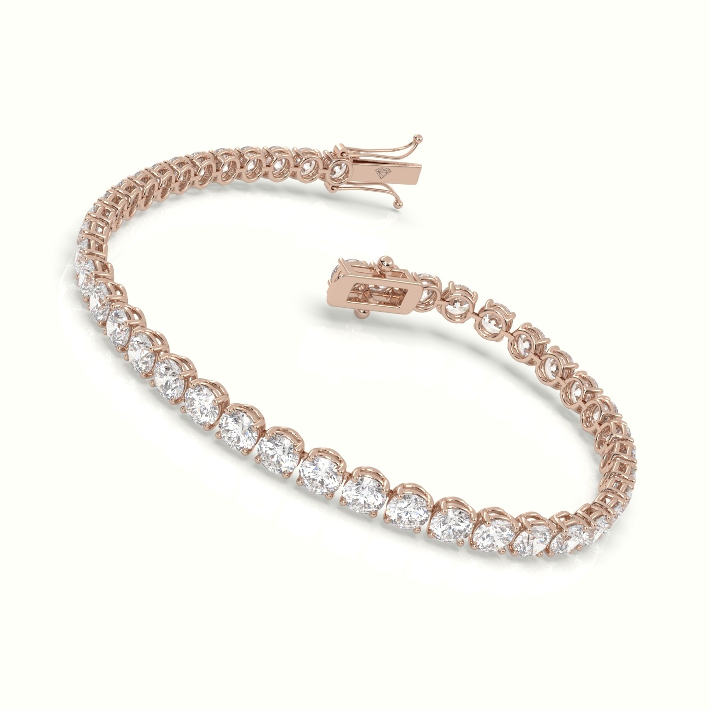 18k rose gold  labgrown diamond italian tennis bracelet 8.80 carat diamonds Photos & images