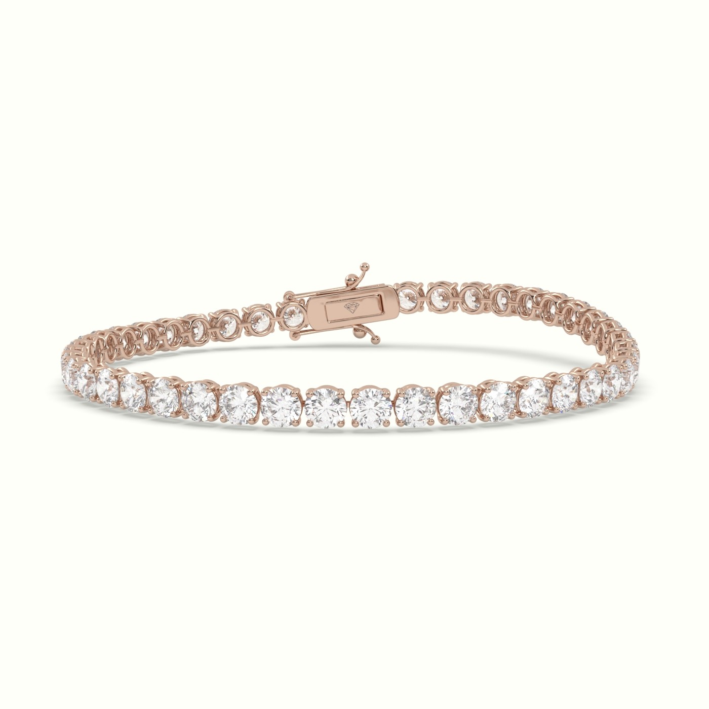 18k rose gold  labgrown diamond italian tennis bracelet 8.80 carat diamonds