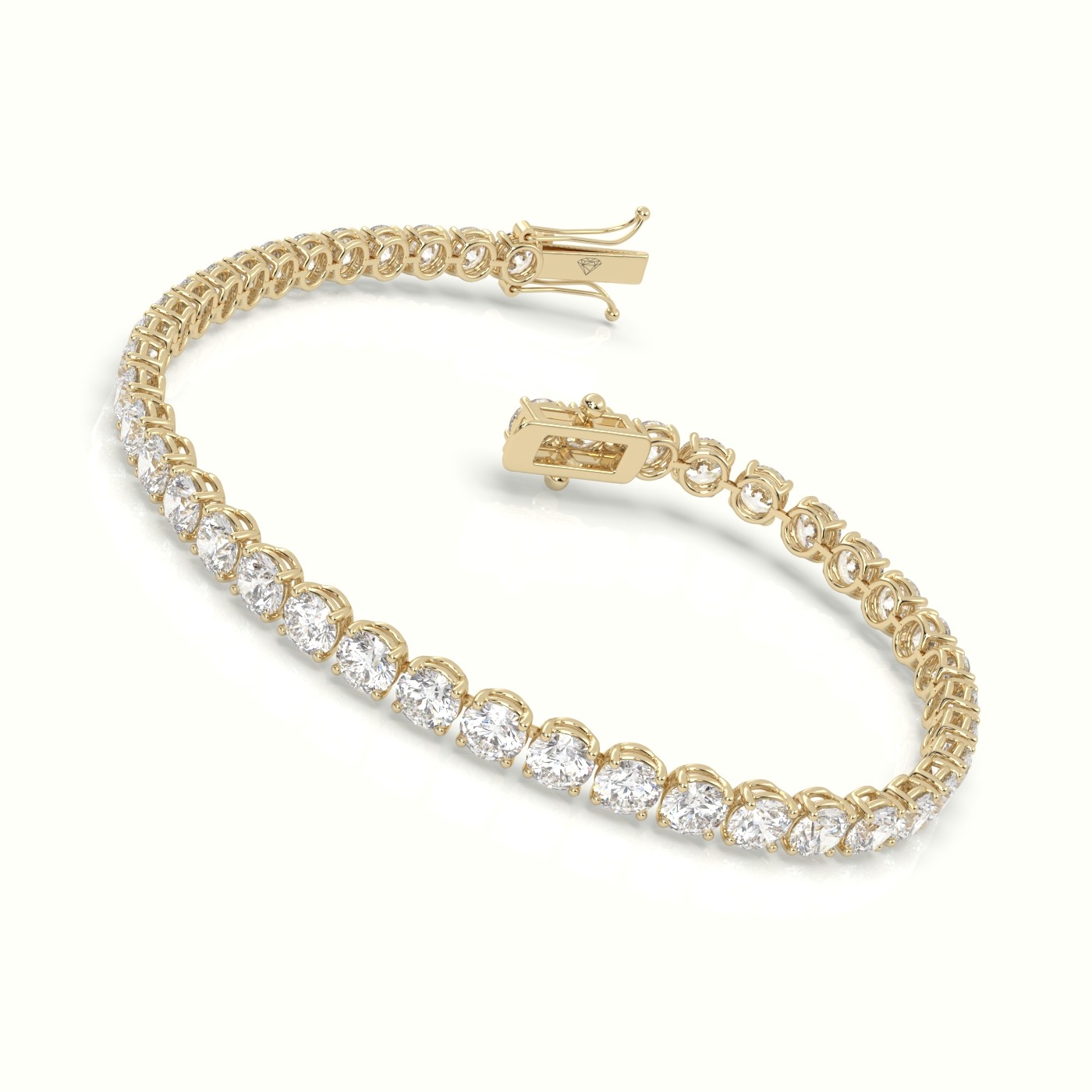 18k yellow gold  labgrown diamond italian tennis bracelet 8.80 carat diamonds Photos & images