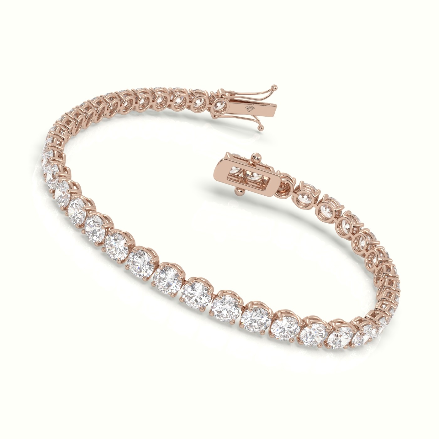 18k rose gold  labgrown diamond italian tennis bracelet 10.25 carat diamonds Photos & images