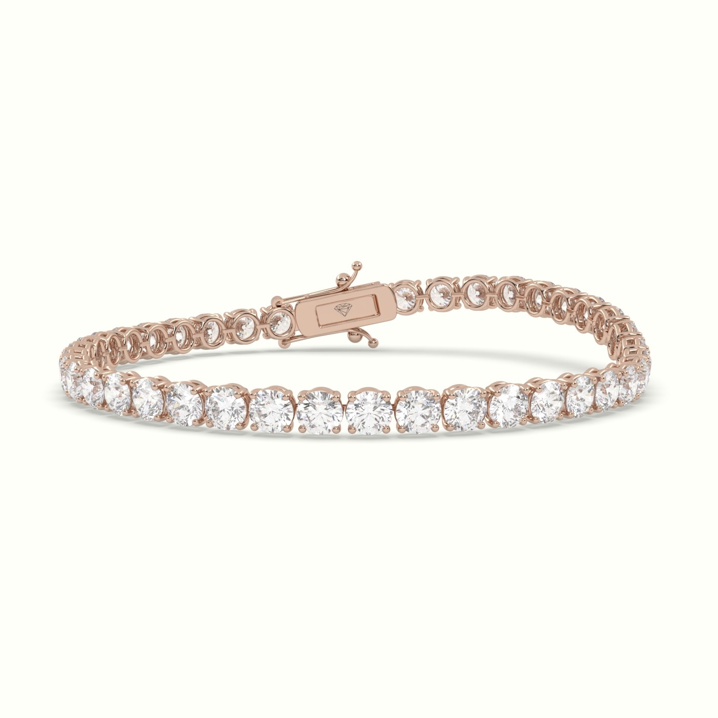 18k rose gold  labgrown diamond italian tennis bracelet 10.25 carat diamonds