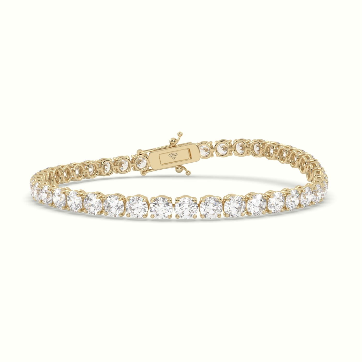 18k yellow gold  labgrown diamond italian tennis bracelet 10.25 carat diamonds