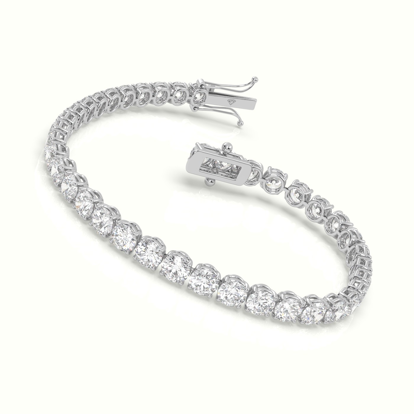 18k white gold  labgrown diamond italian tennis bracelet 11.70 carat diamonds Photos & images