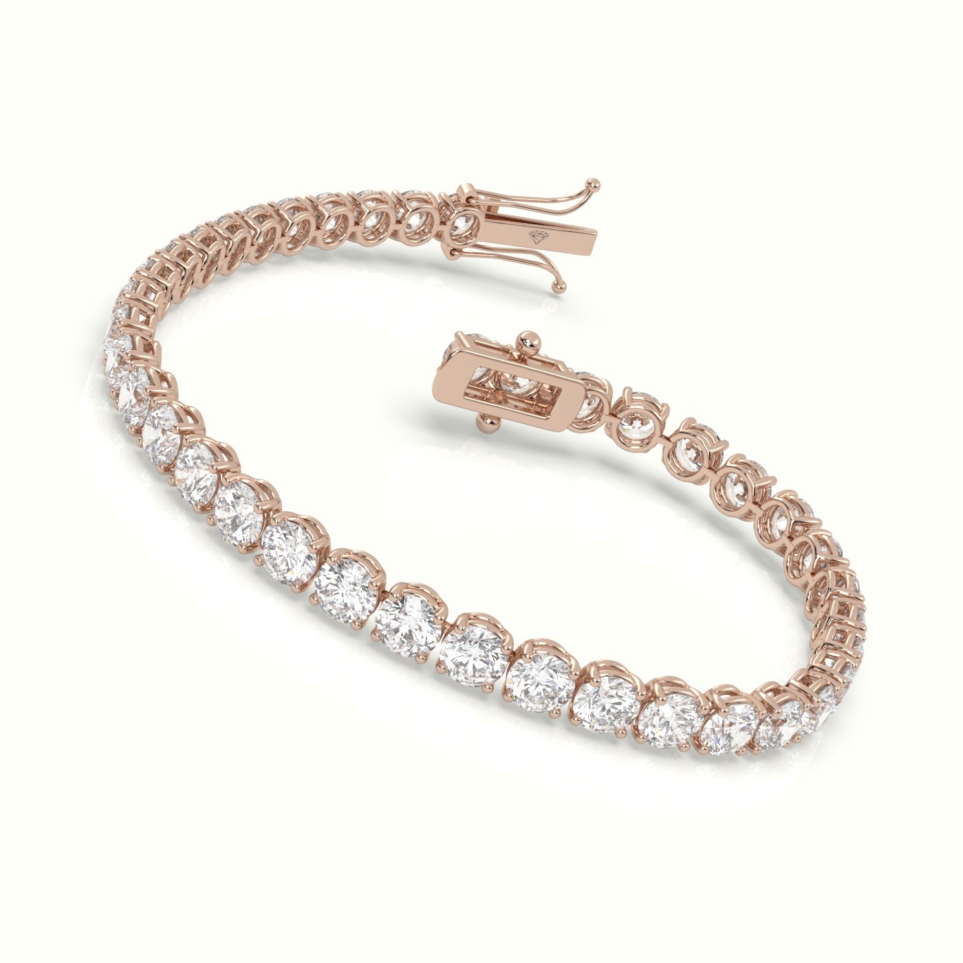 18k rose gold  labgrown diamond italian tennis bracelet 11.70 carat diamonds Photos & images