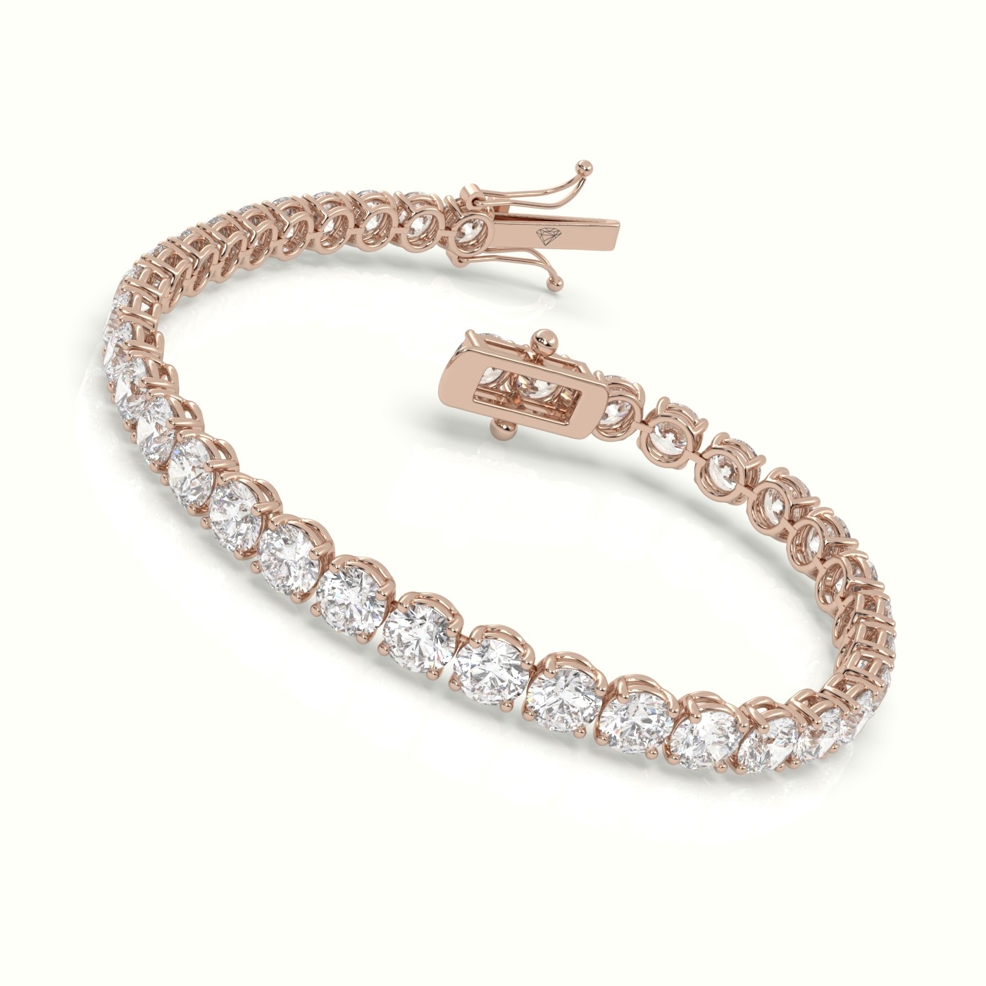 18k rose gold  labgrown diamond italian tennis bracelet 12.95 carat diamonds Photos & images