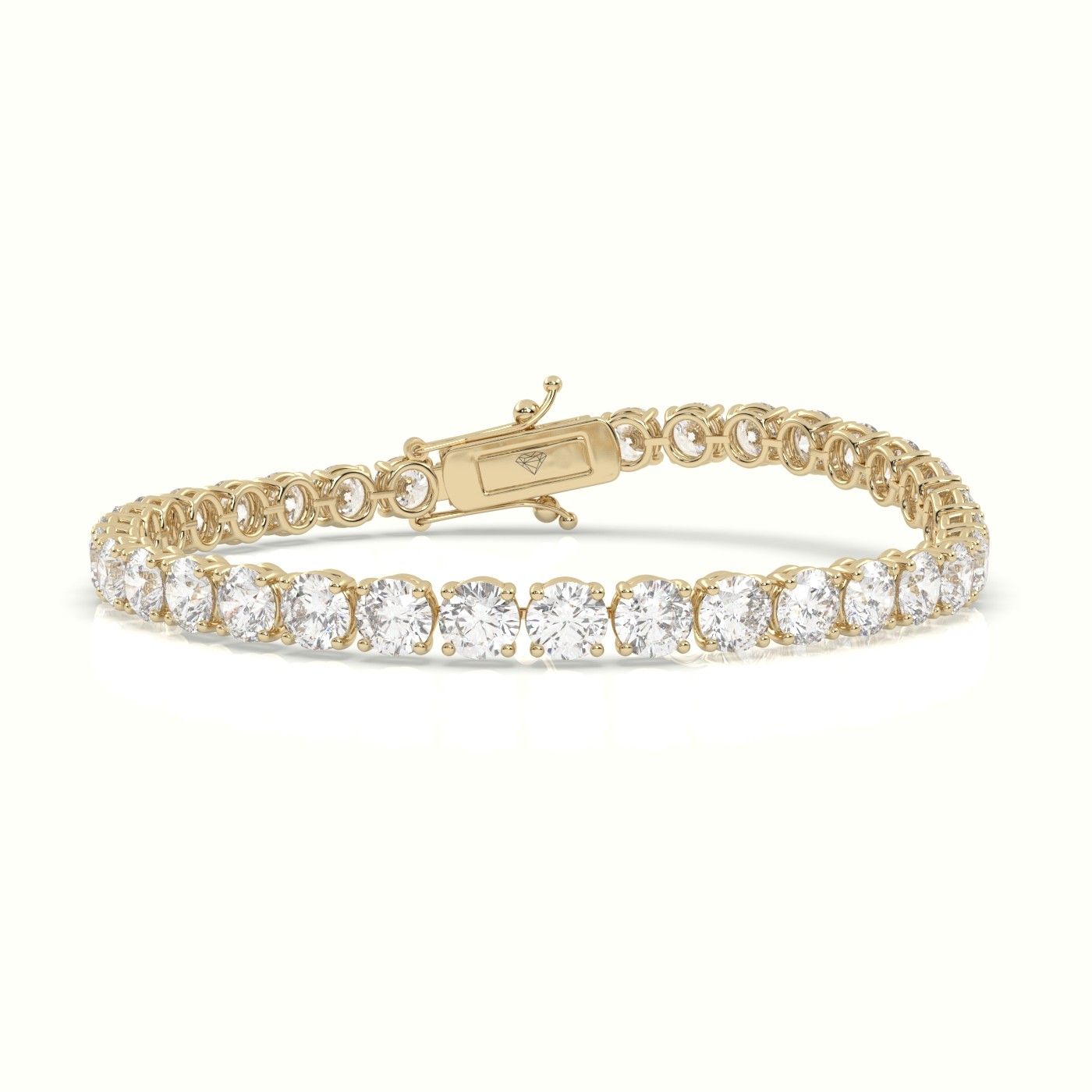 18k yellow gold  labgrown diamond italian tennis bracelet 14.0 carat diamonds