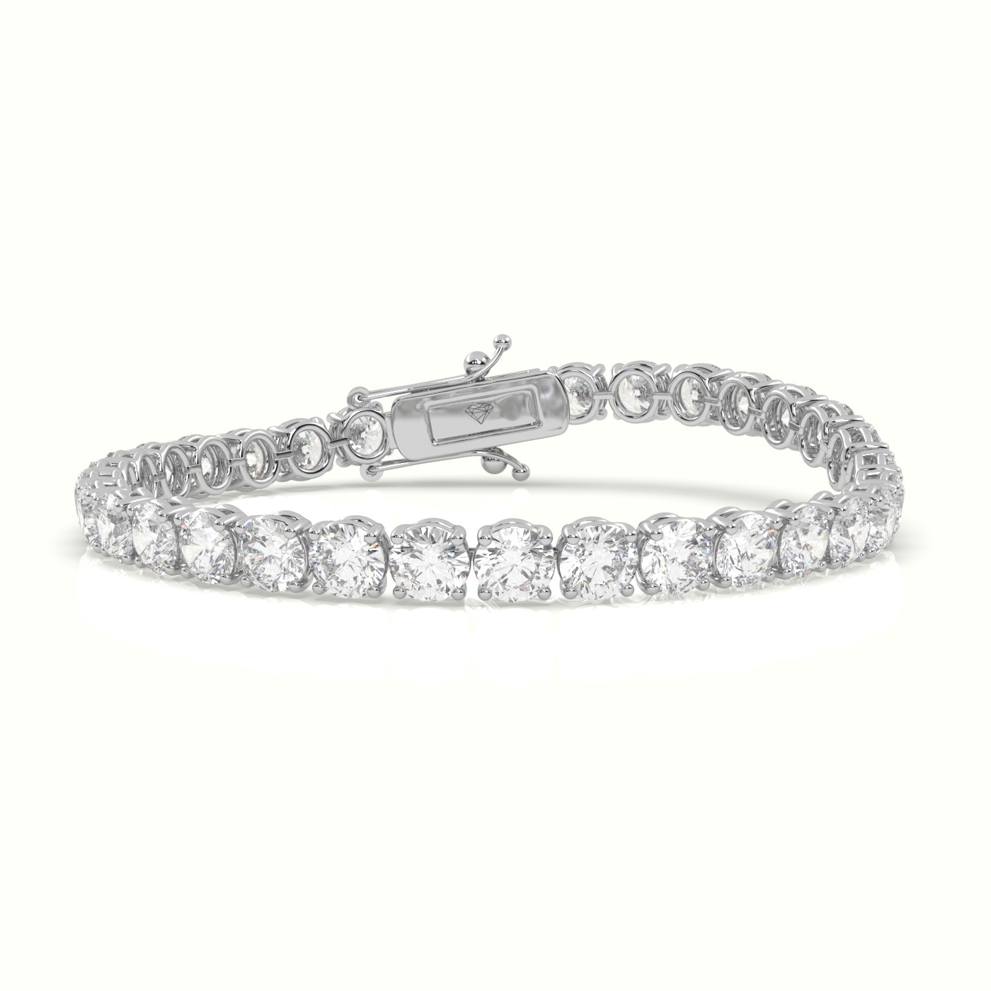 18k white gold  labgrown diamond italian tennis bracelet 16.50 carat diamonds