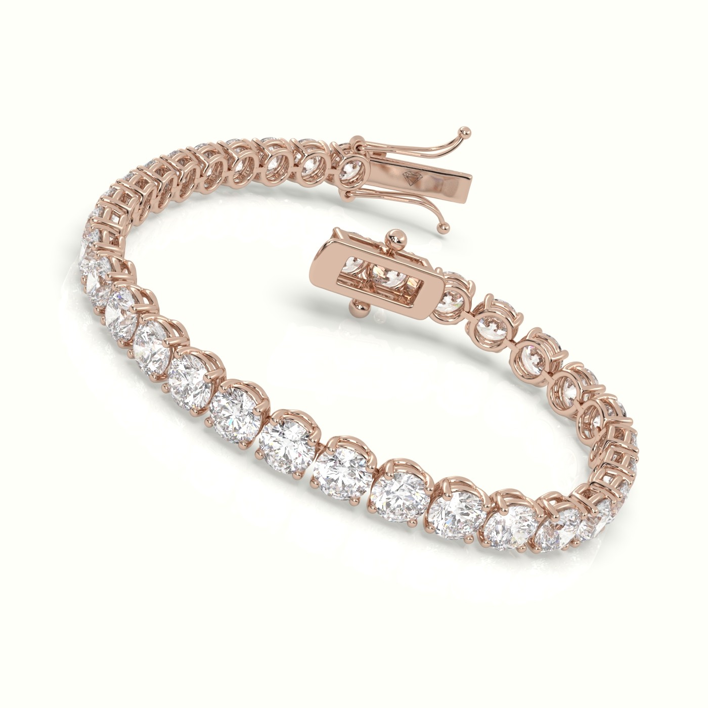 18k rose gold  labgrown diamond italian tennis bracelet 16.50 carat diamonds Photos & images