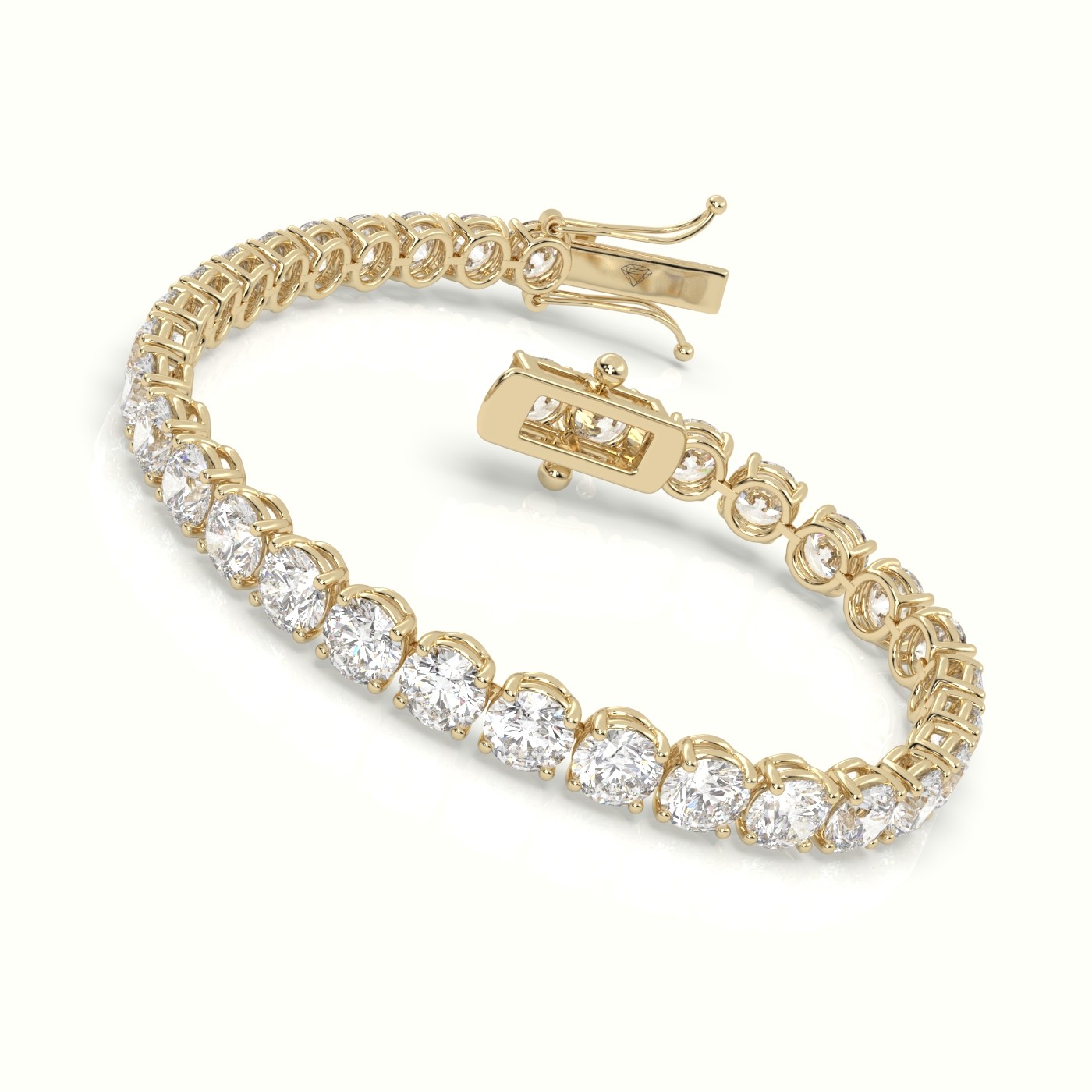 18k yellow gold  labgrown diamond italian tennis bracelet 16.50 carat diamonds Photos & images