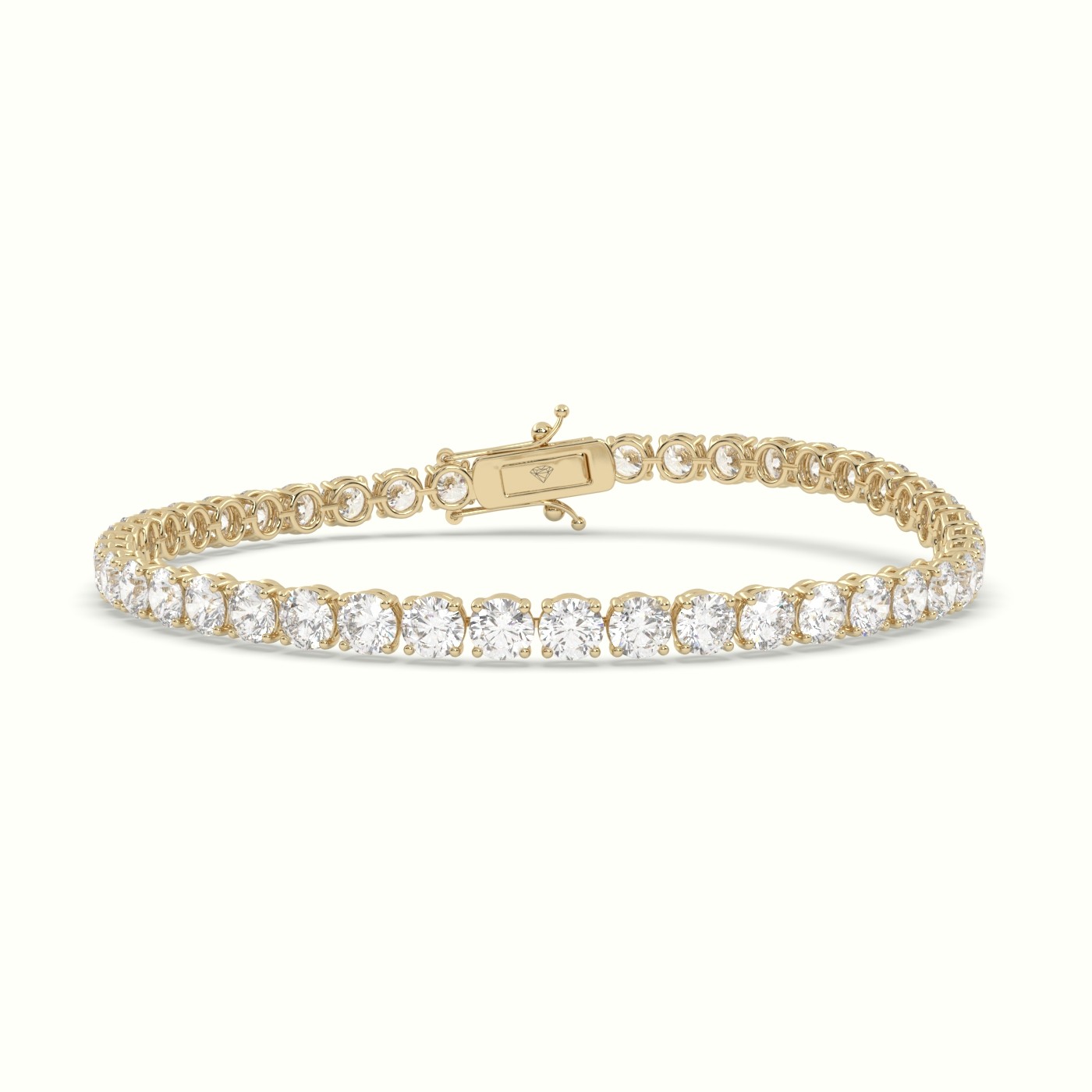 18k yellow gold  tennis bracelet 8.80 carat diamonds