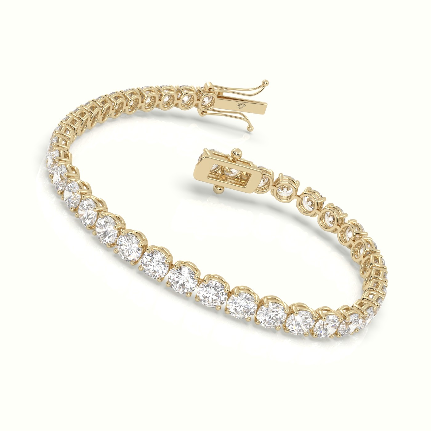 18k yellow gold  tennis bracelet 11.70 carat diamonds Photos & images