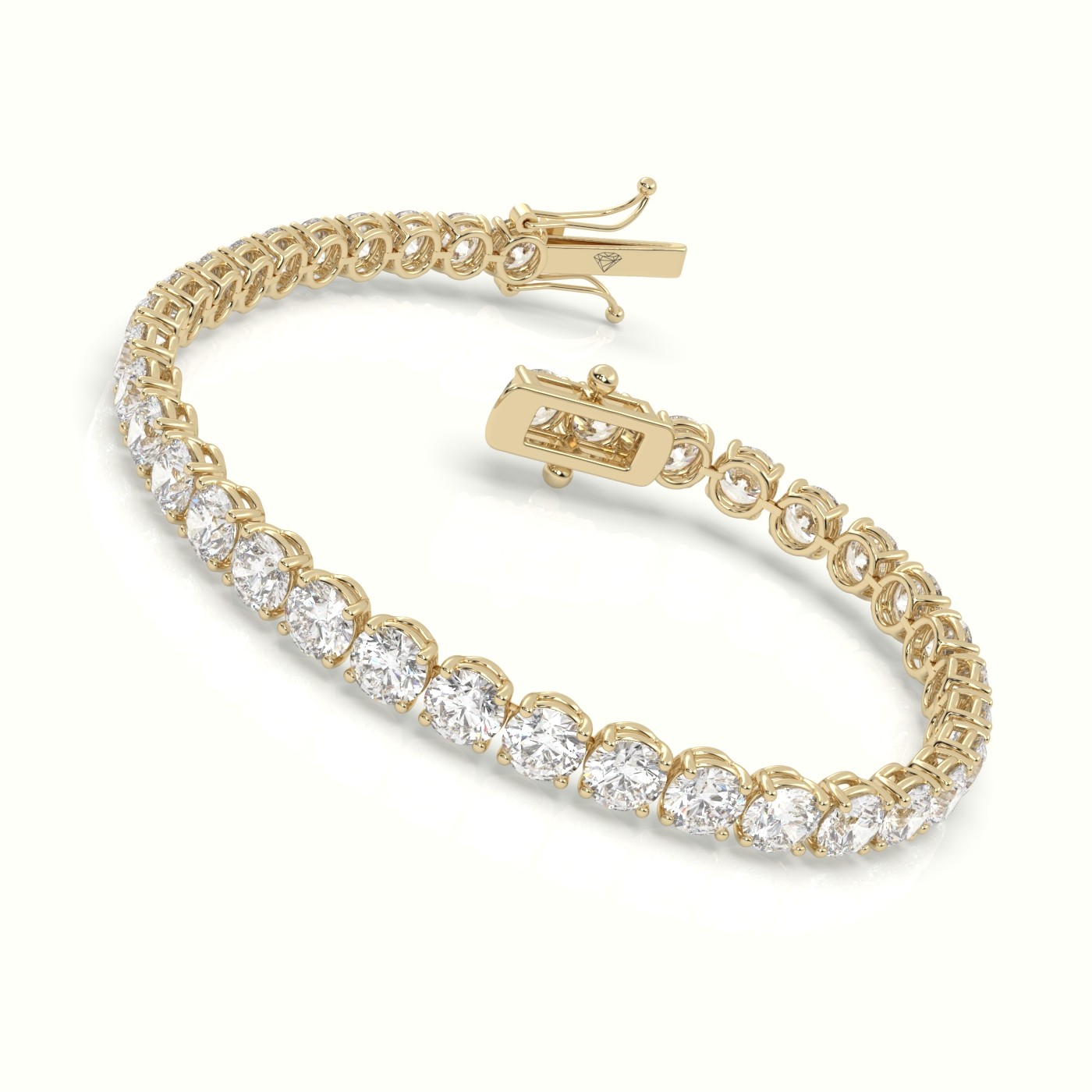 18k yellow gold  tennis bracelet 12.95 carat diamonds Photos & images