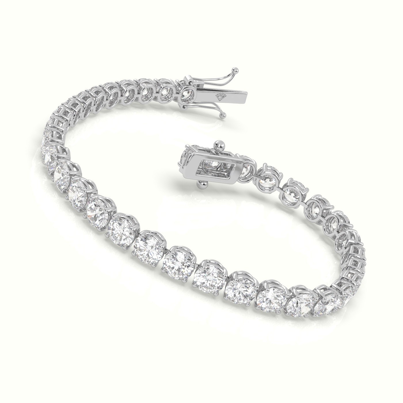 18k white gold  tennis bracelet 14.0 carat diamonds Photos & images