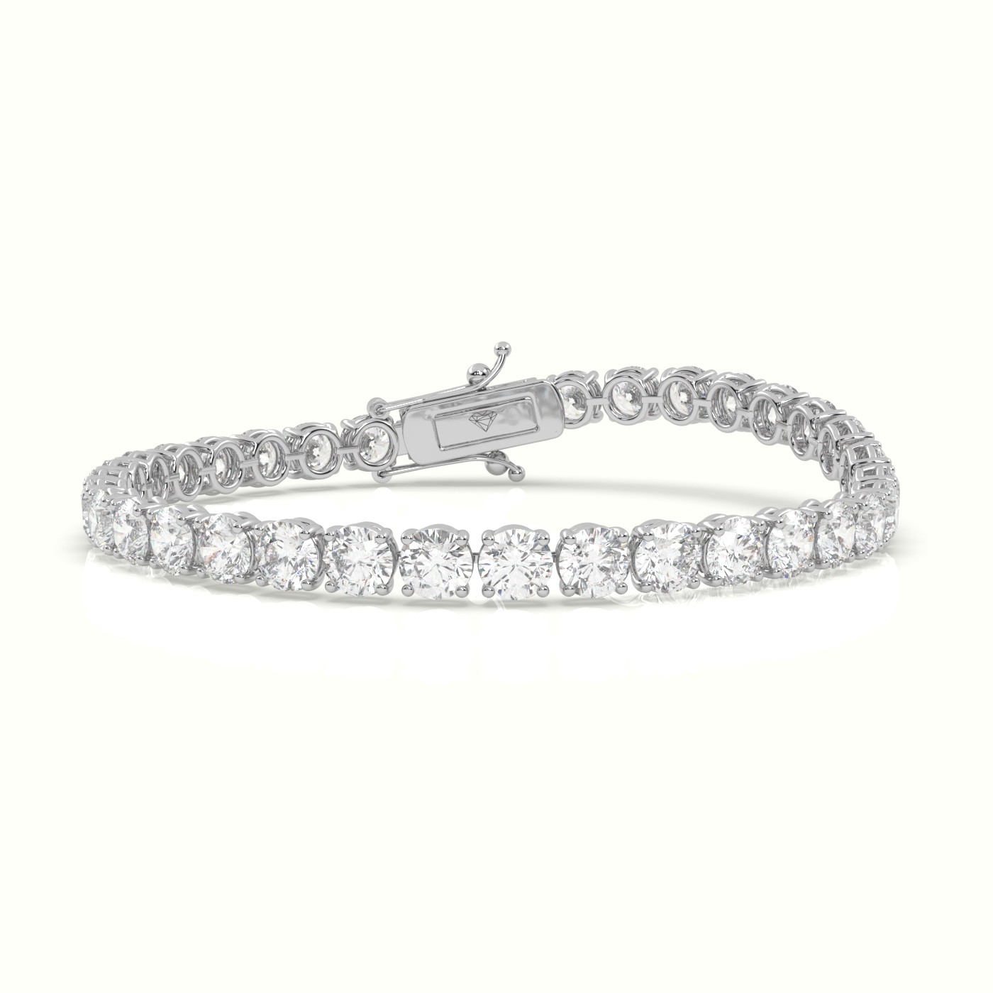 18k white gold  tennis bracelet 14.0 carat diamonds