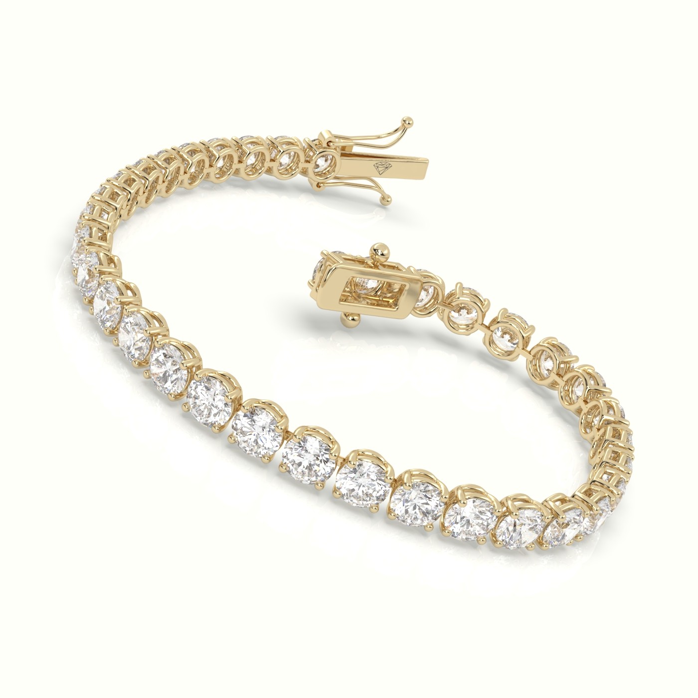 18k yellow gold  tennis bracelet 14.0 carat diamonds Photos & images